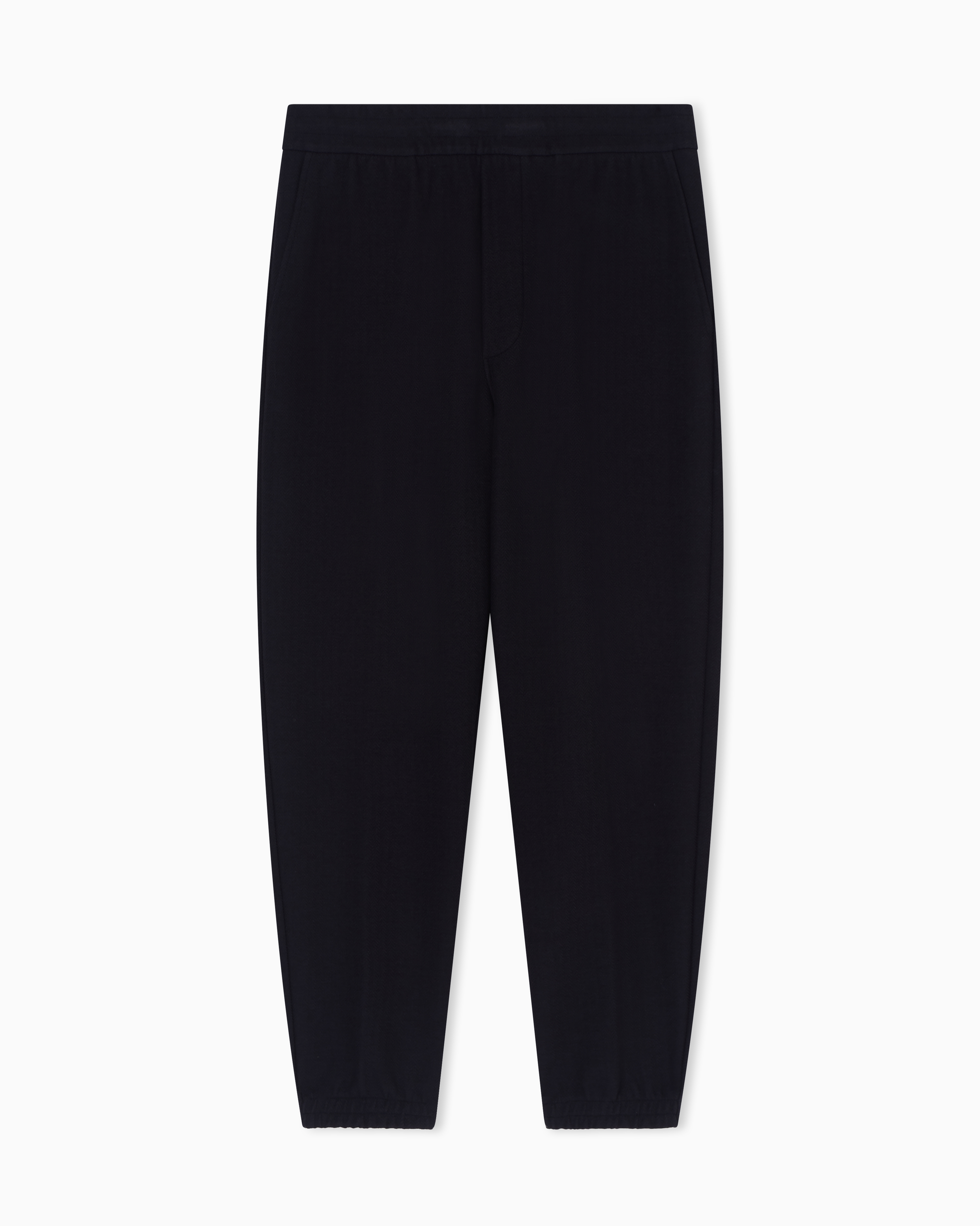 Emporio Armani Navy Blue Lyocell-Blend Jacquard Interlock Jersey Joggers