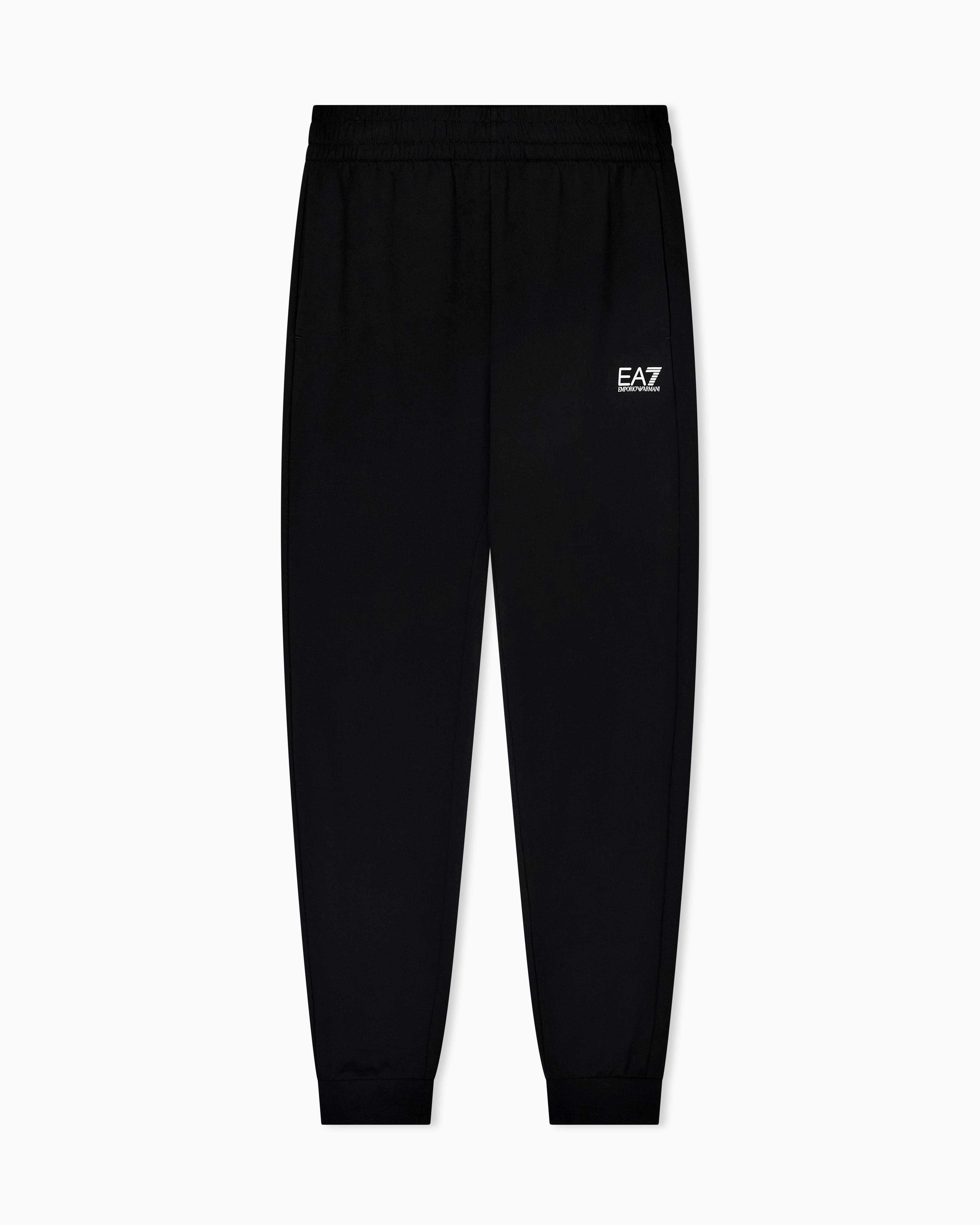 Ea7 Black Core Identity Cotton Jogger Pants