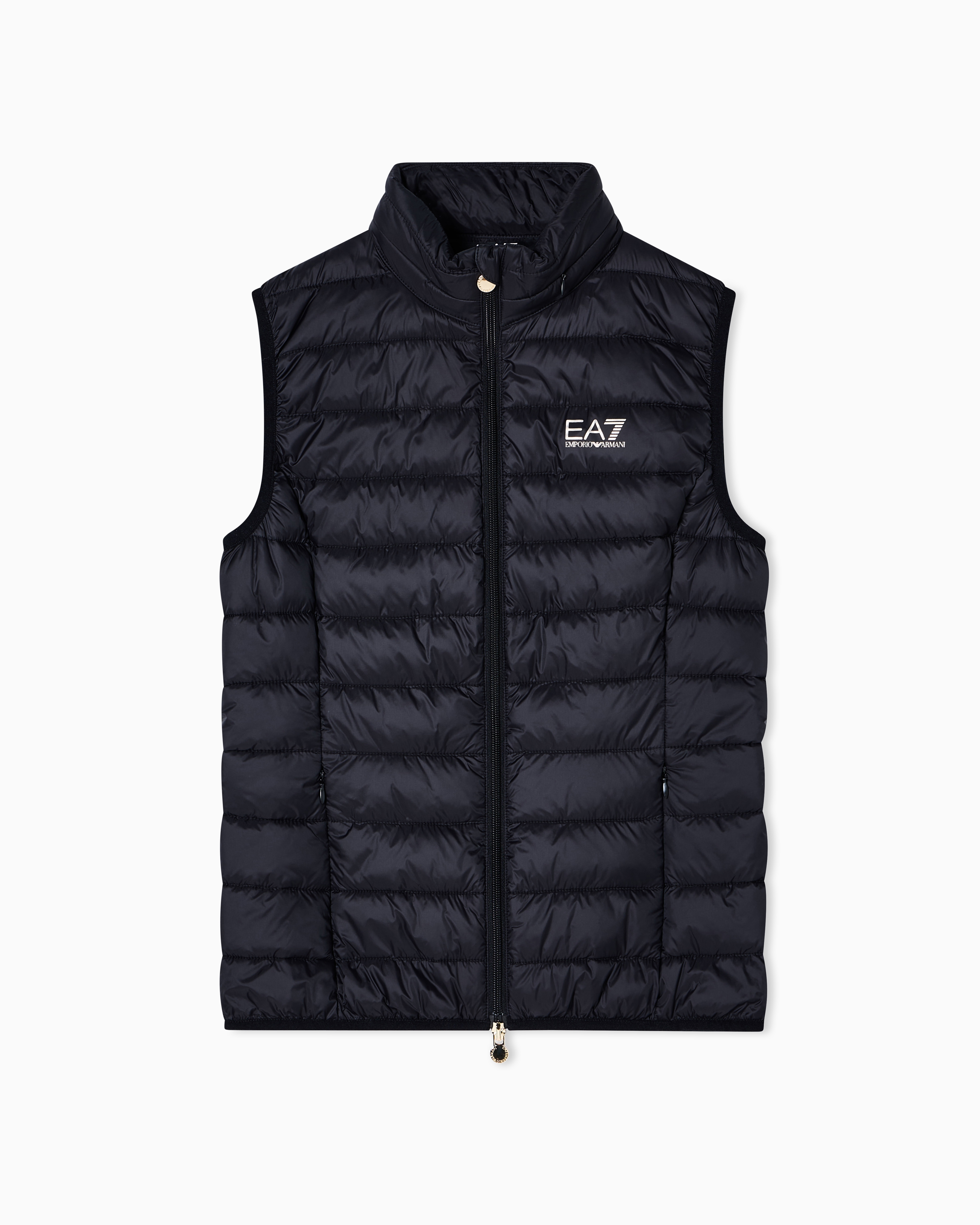 Ea7 Black Asv Core Lady Lightweight Nylon Padded Gilet