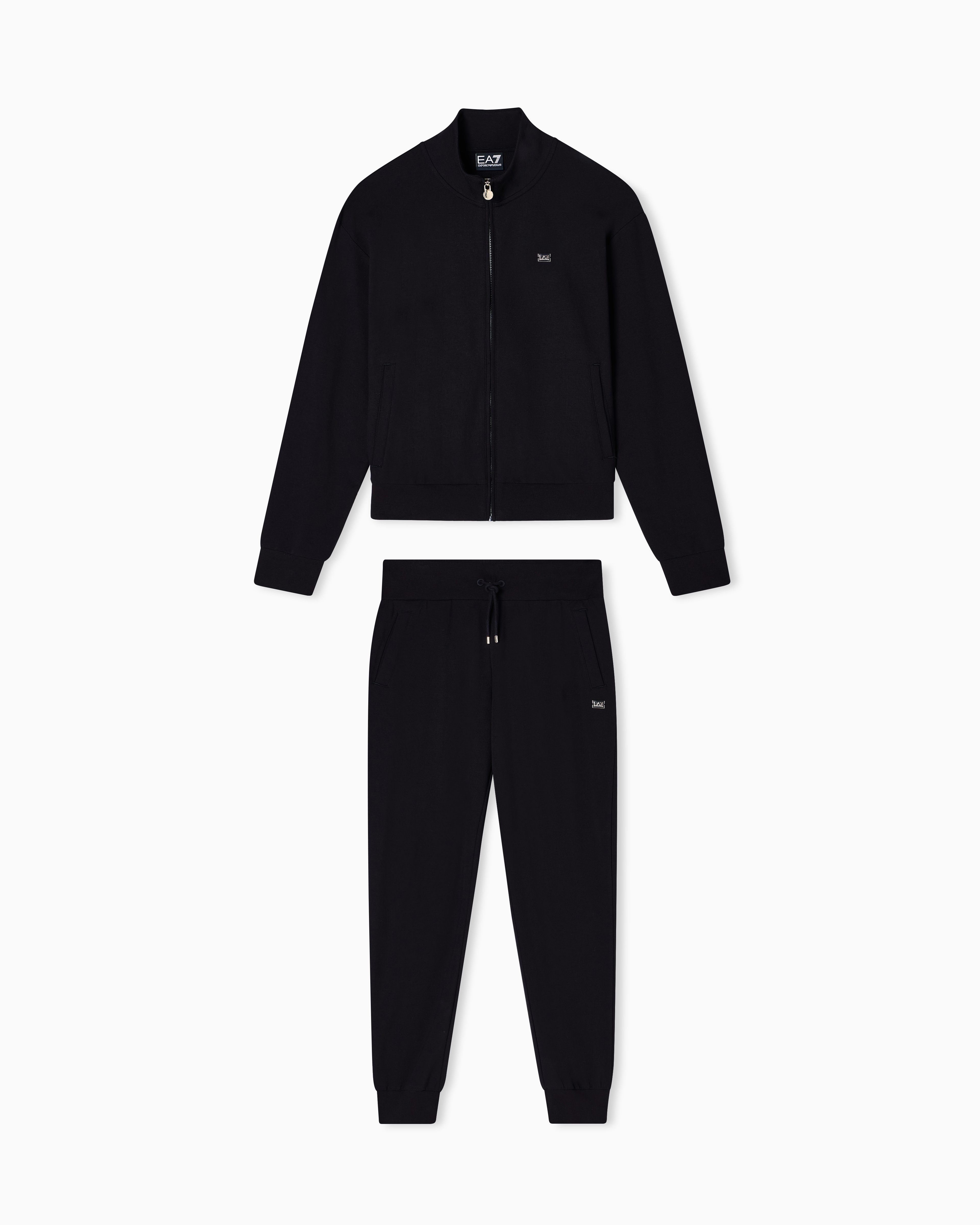 Ea7 Black Core Lady Stretch-Cotton Tracksuit