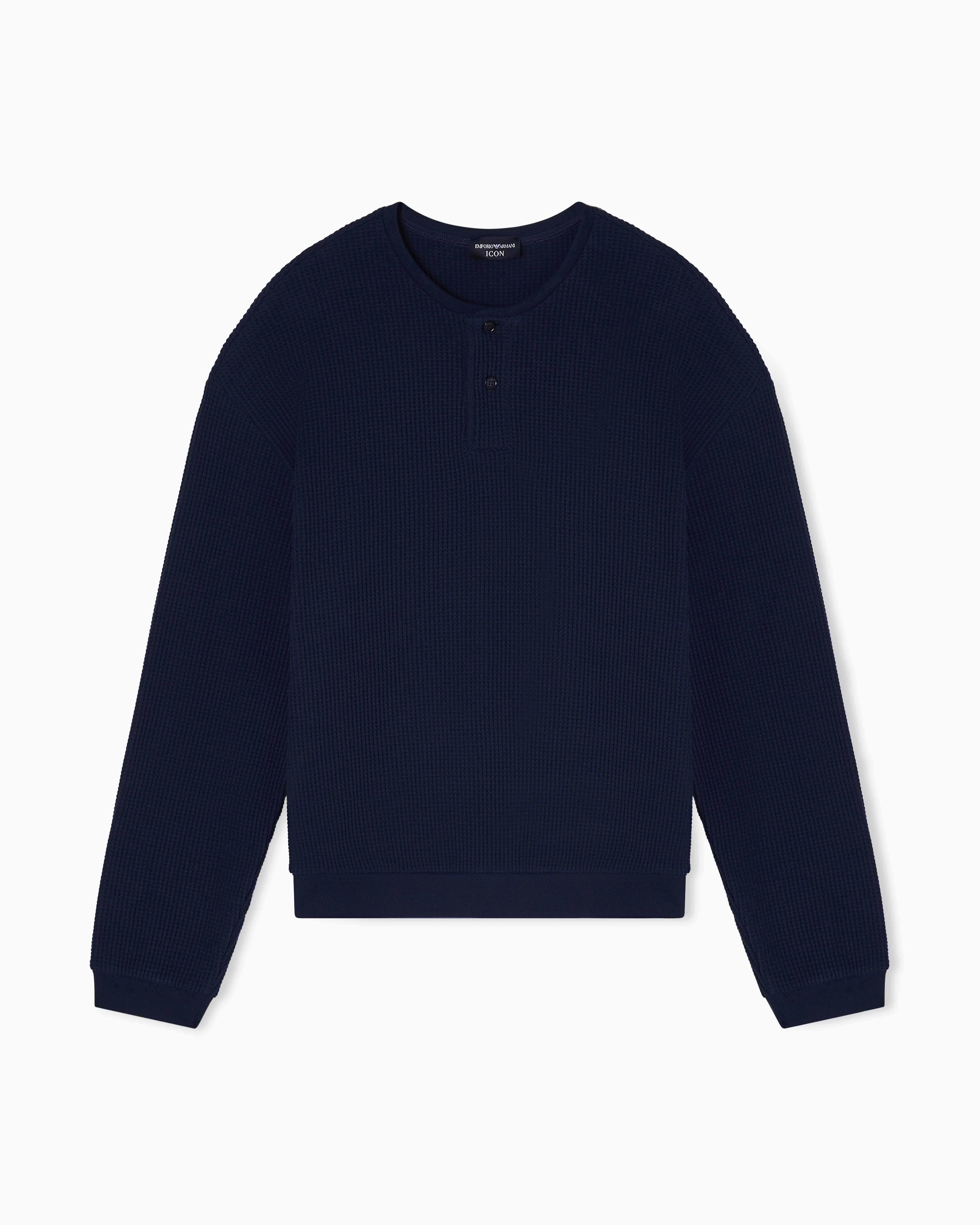 Icon jersey-stitch, Henley-collar sweatshirt | Emporio Armani