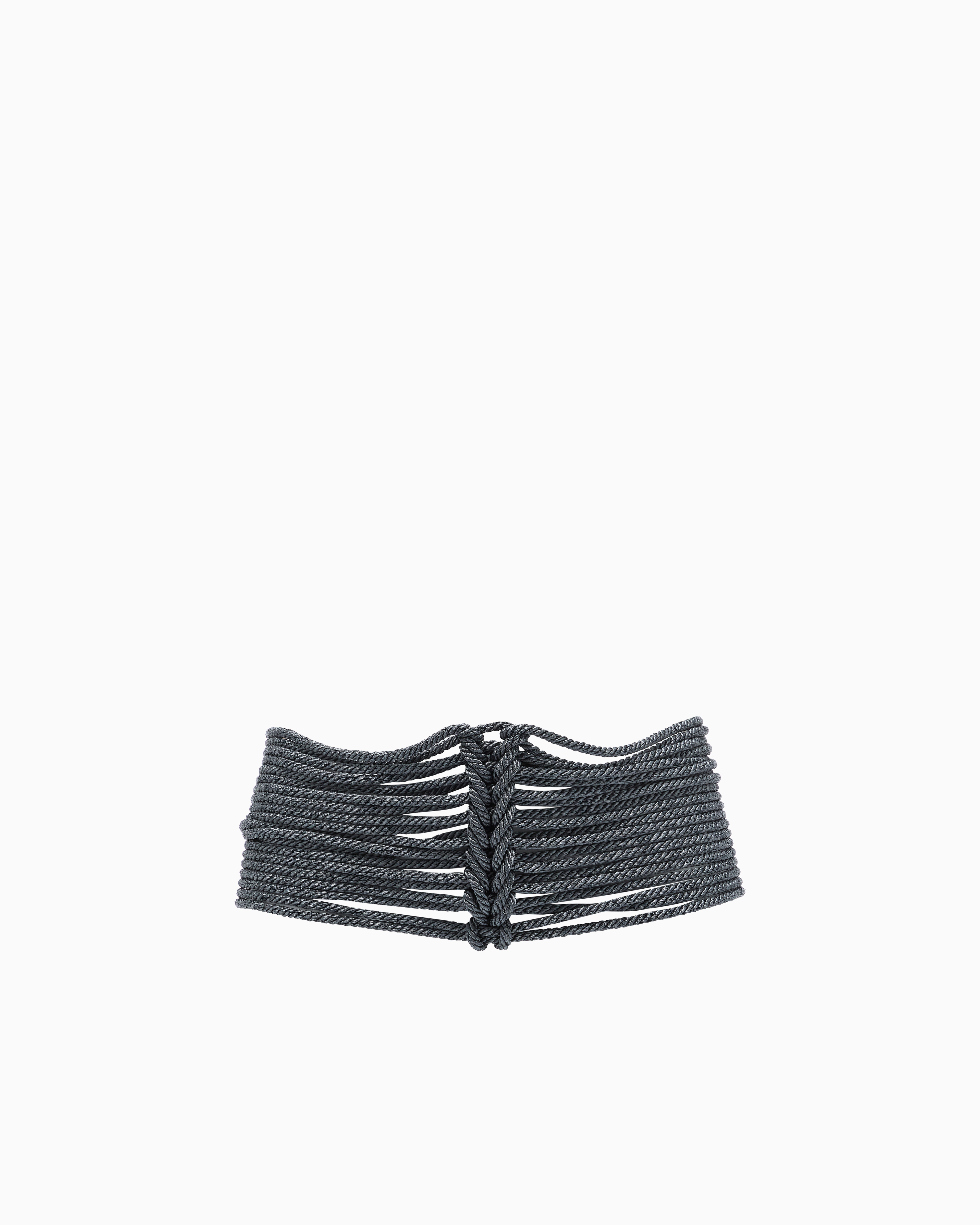 Giorgio Armani Grey Belt In Passementerie And Suede