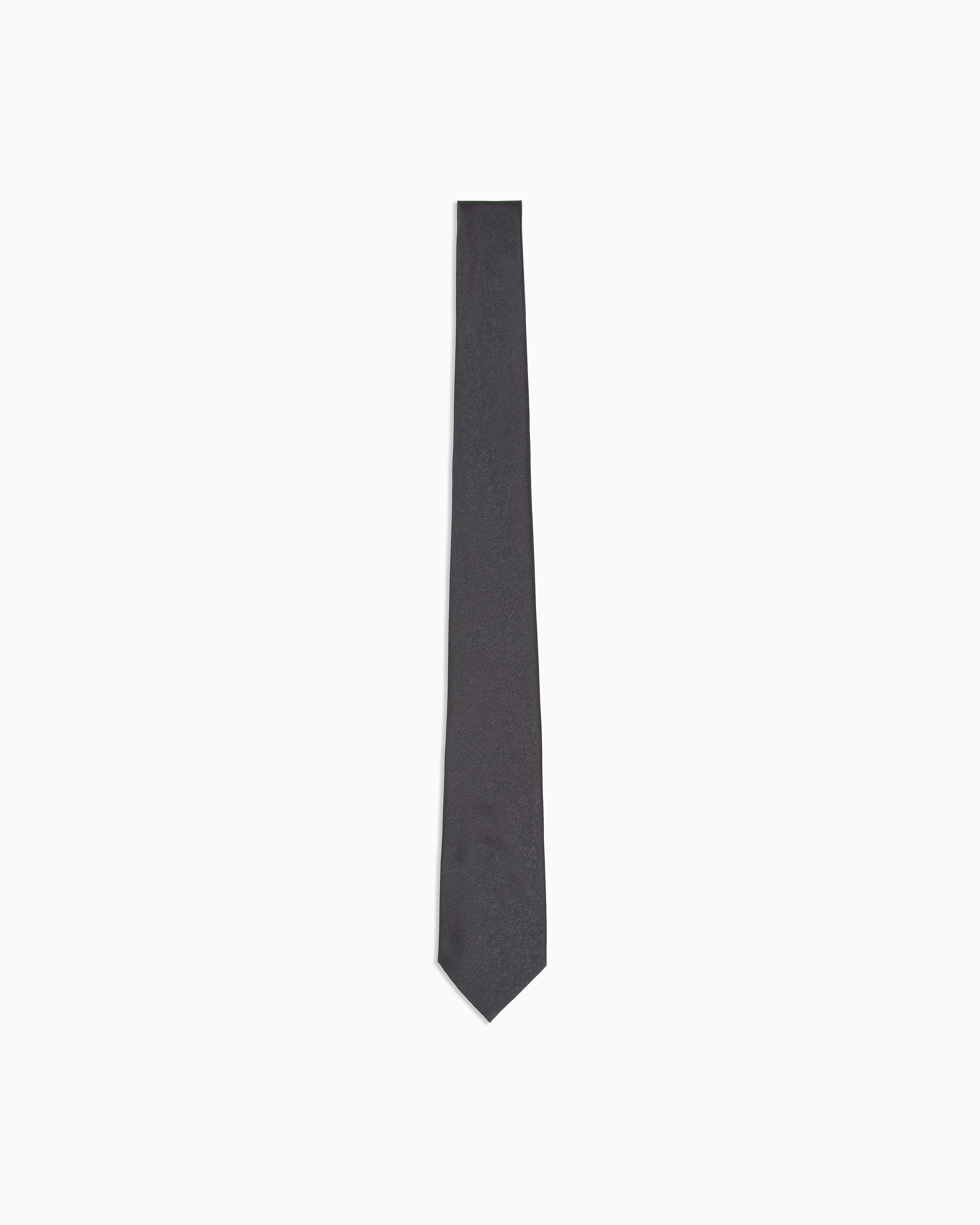 Emporio Armani Black Jacquard Pure Silk Tie