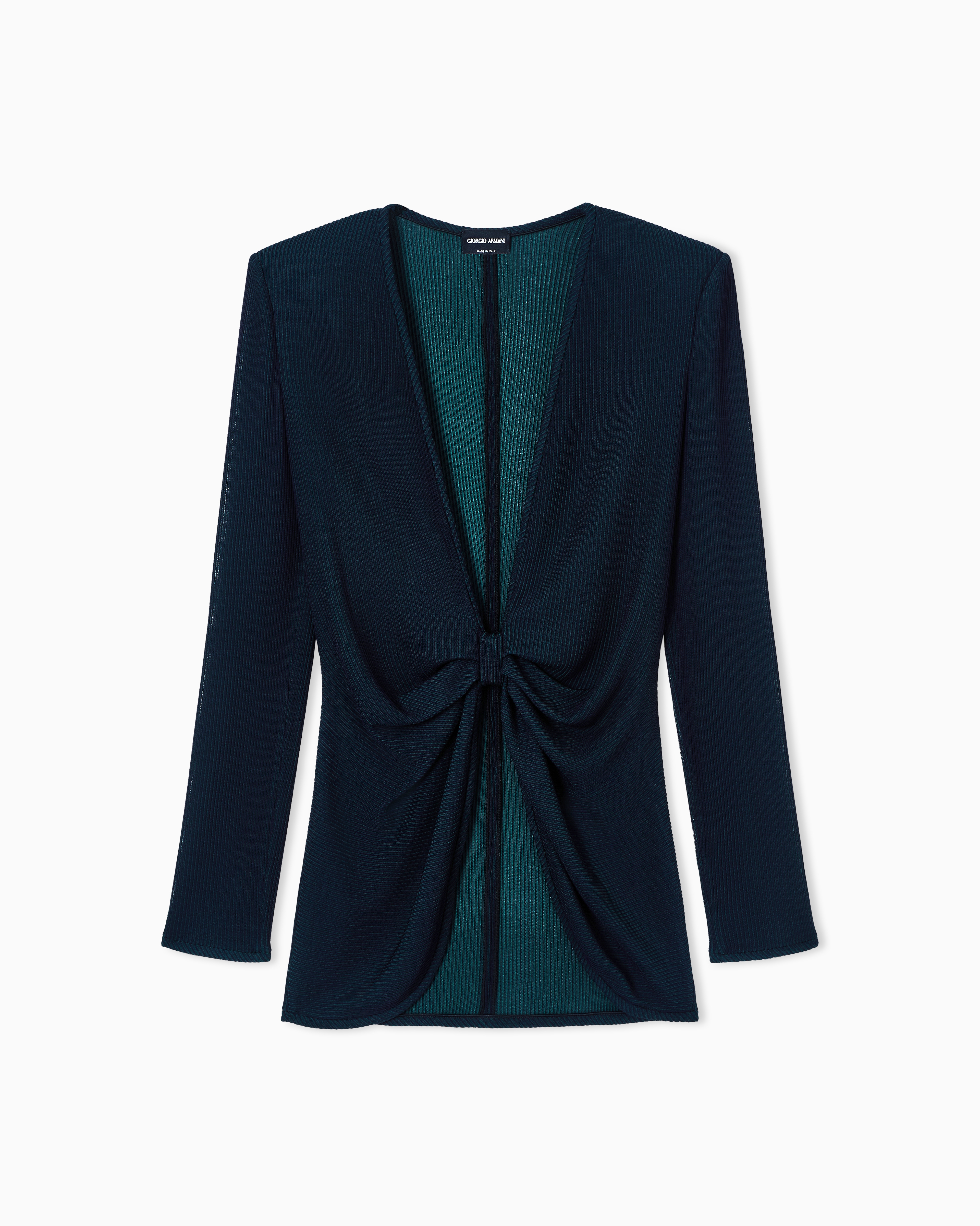 Giorgio Armani Green Ribbed Viscose Jumper