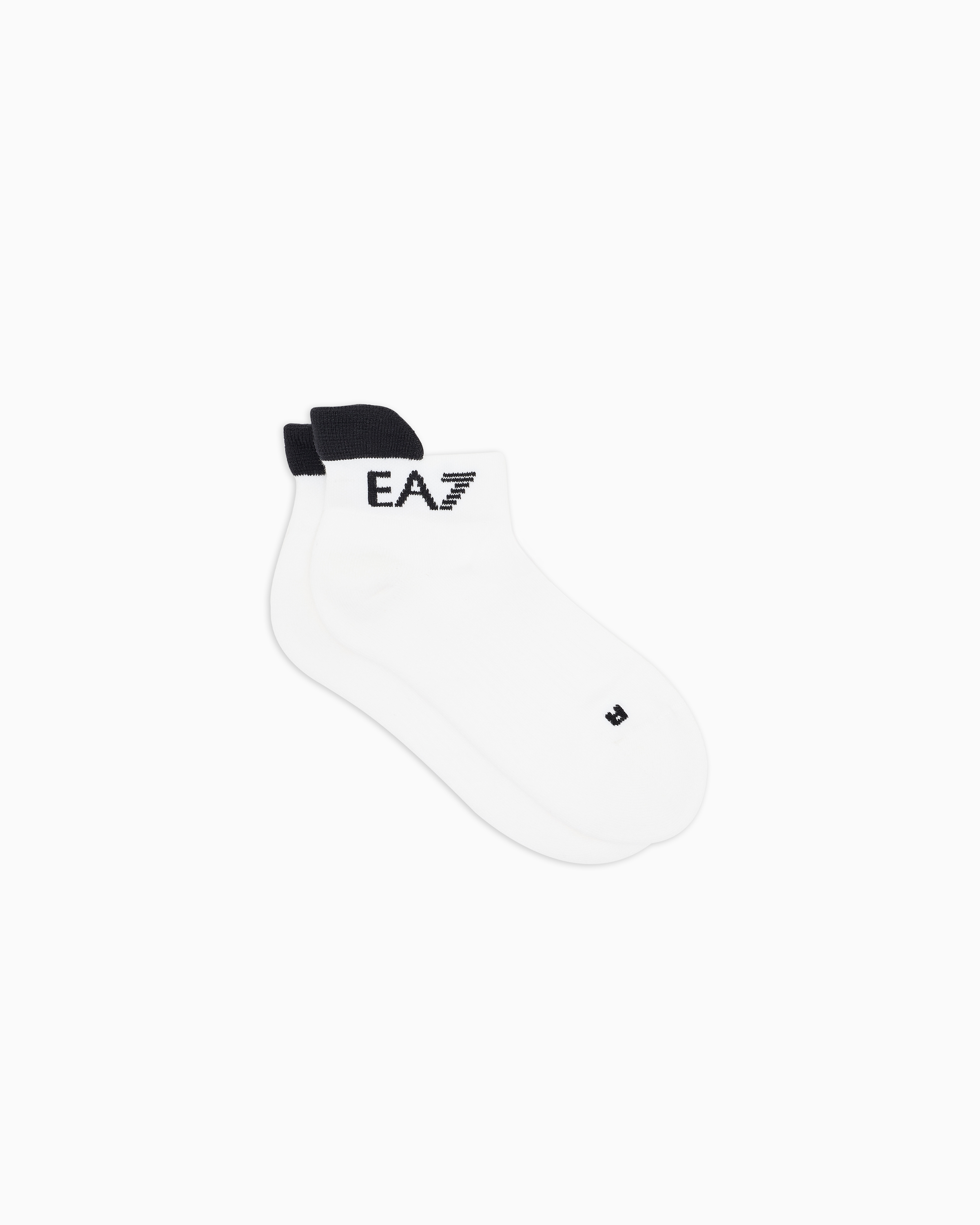 Ea7 White Tennis Socks In Soft Cotton With Jacquard Logo Tennis Pro