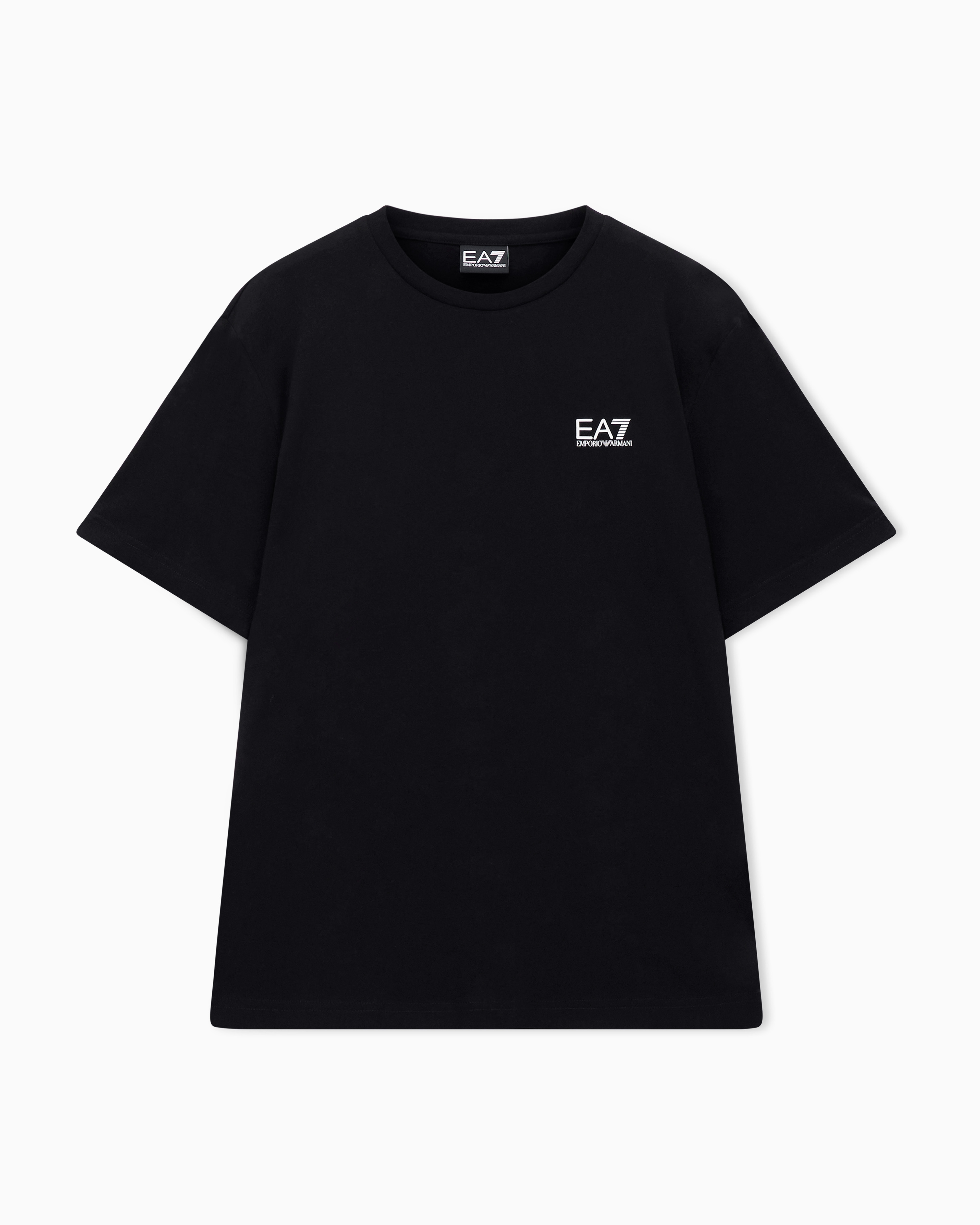 Ea7 Black Logo Series Cotton-Jersey T-Shirt