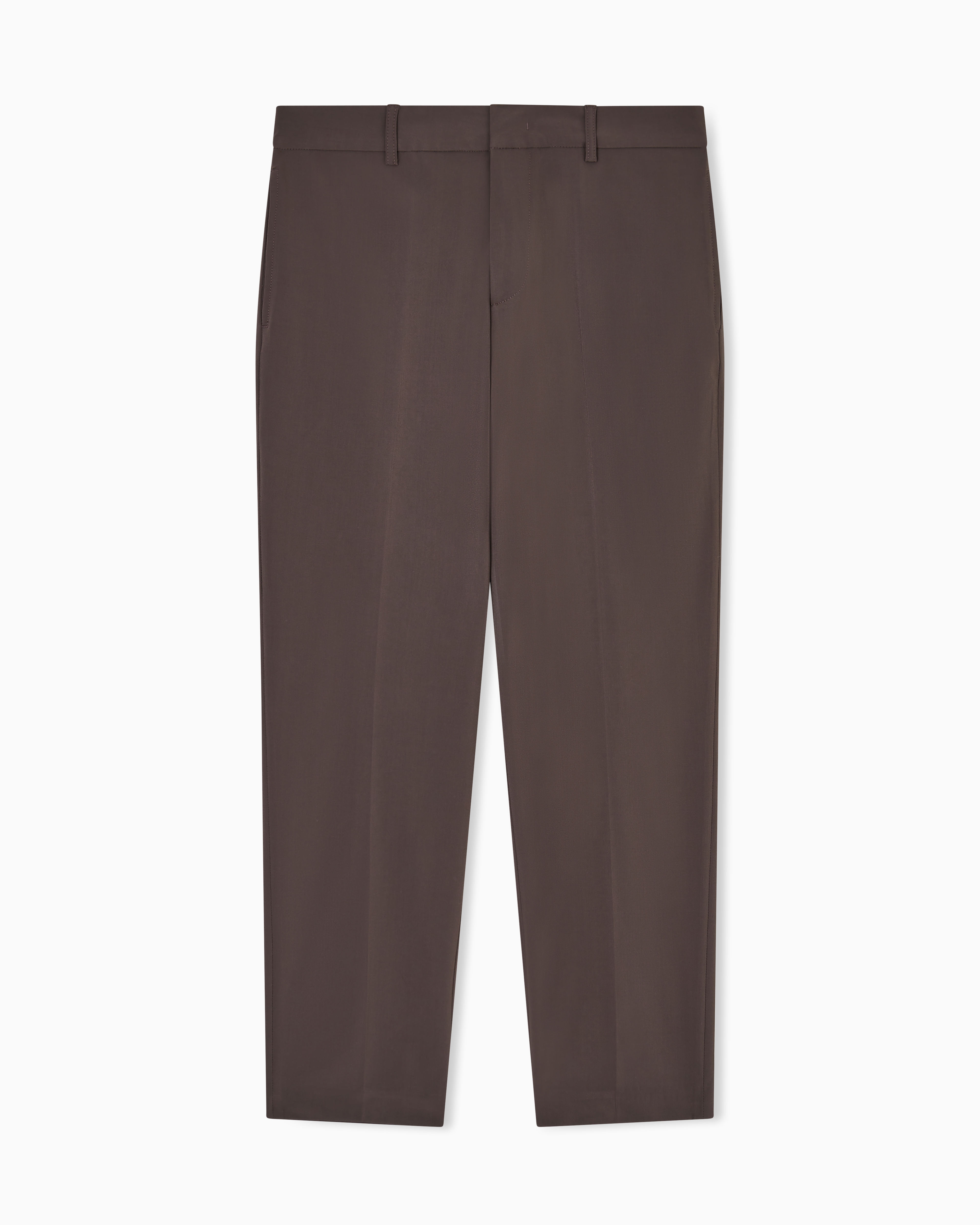 Emporio Armani Brown Nylon Viscose Blend Trousers