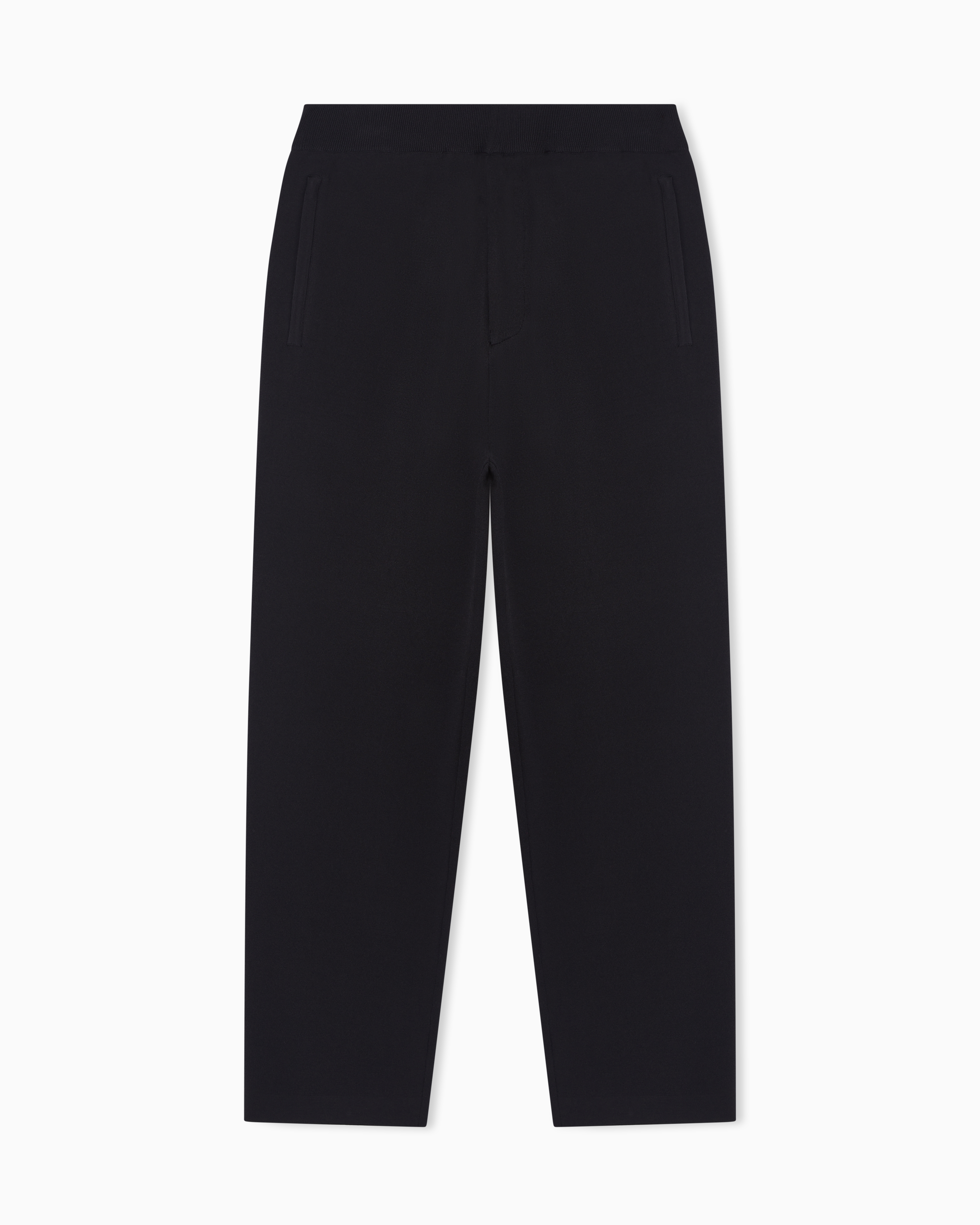 Emporio Armani Grey Icon Asv Knitted Elasticated-Waist Trousers