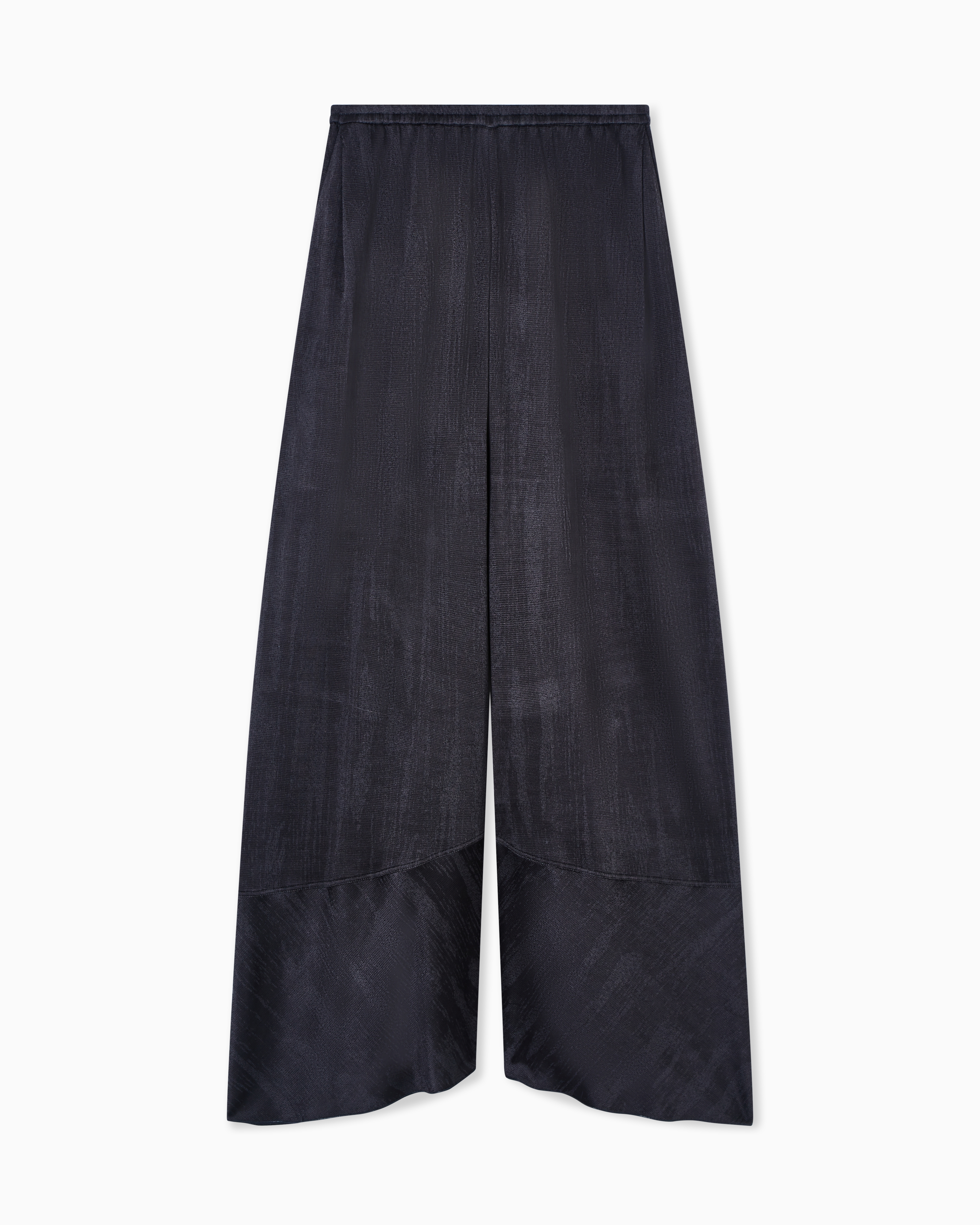 Giorgio Armani Grey Viscose Jacquard Jersey Wide-Leg Trousers