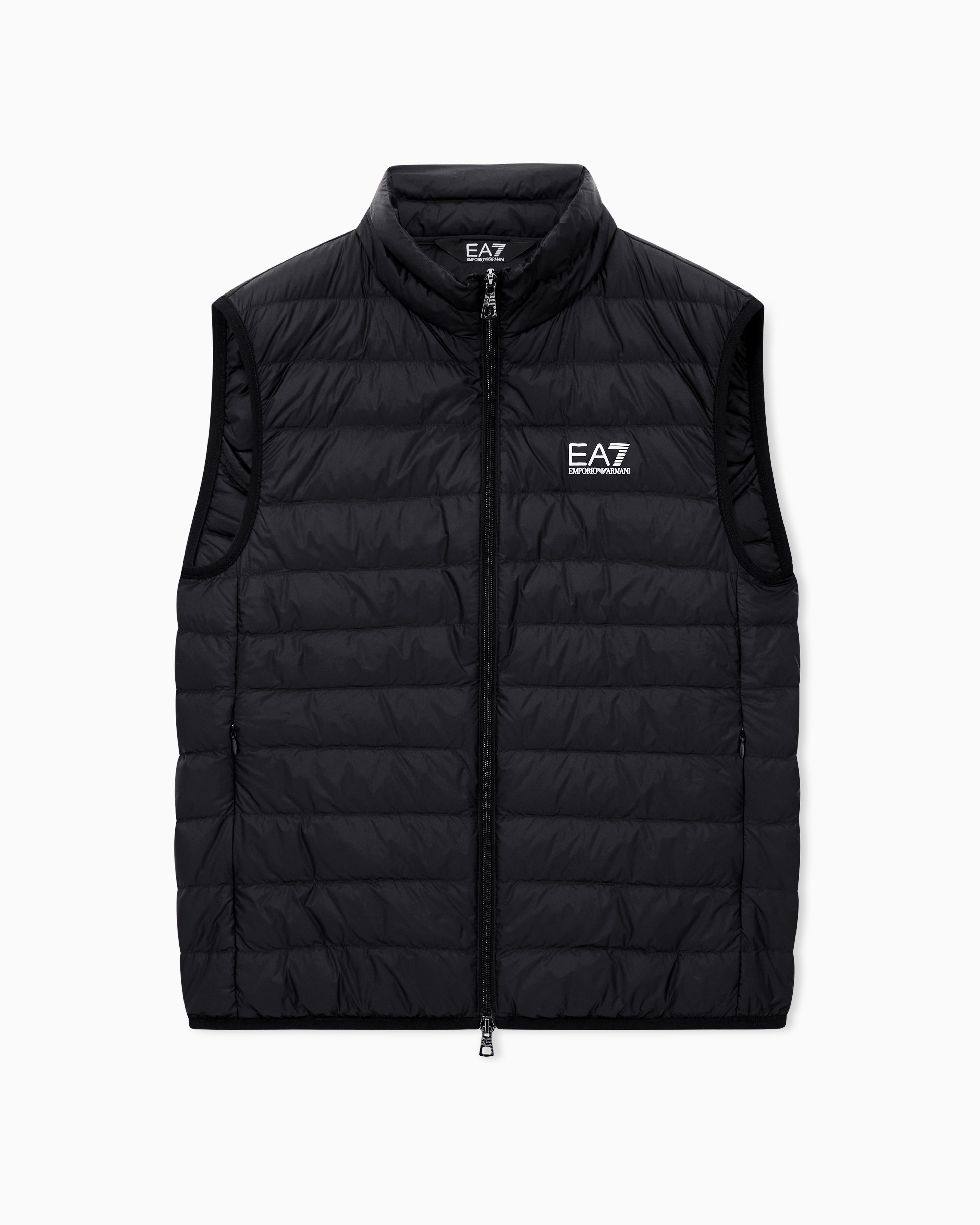 Ea7 Black Asv Core Identity Packable Gilet