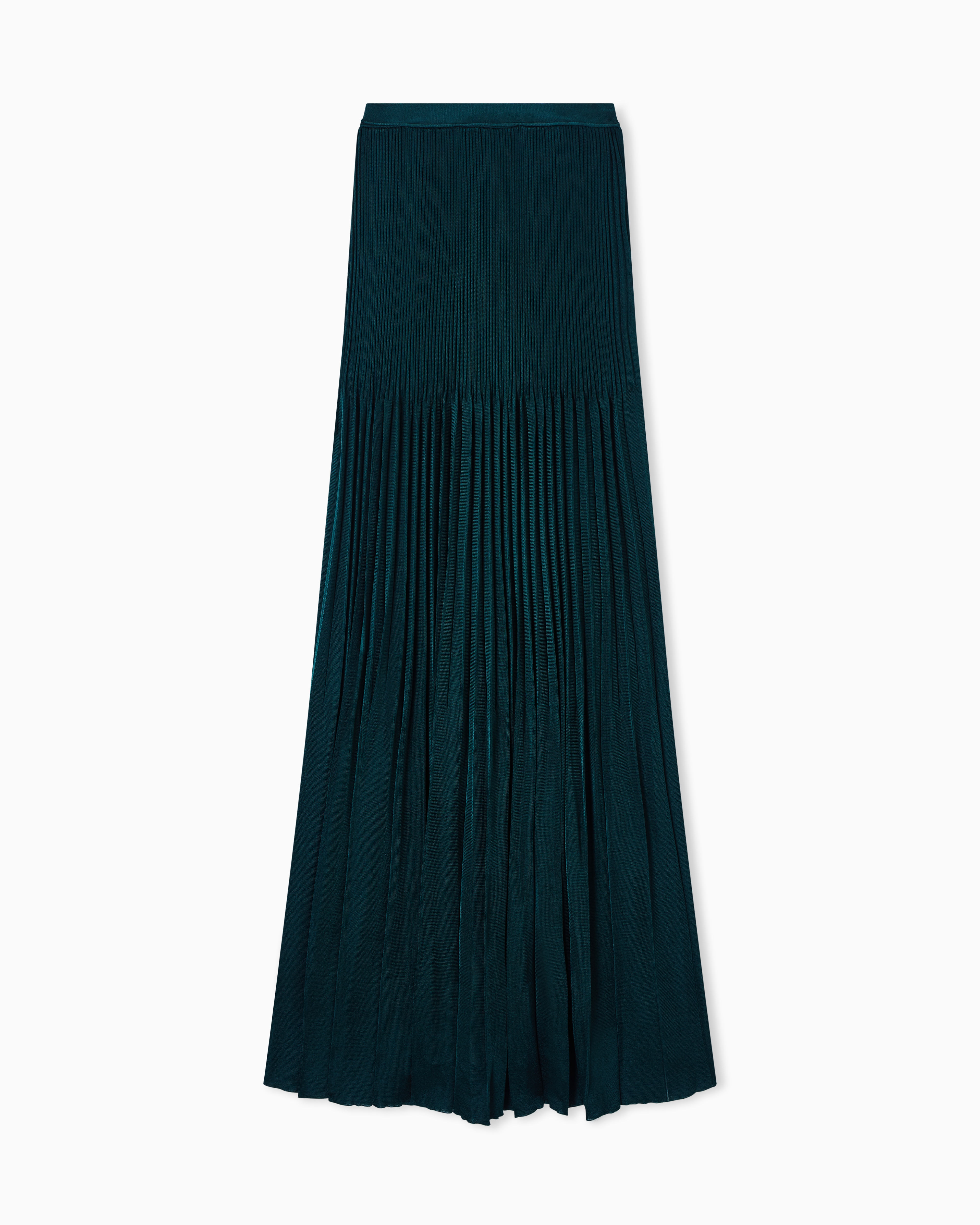 Giorgio Armani Green Pleated Viscose Oversized Skirt