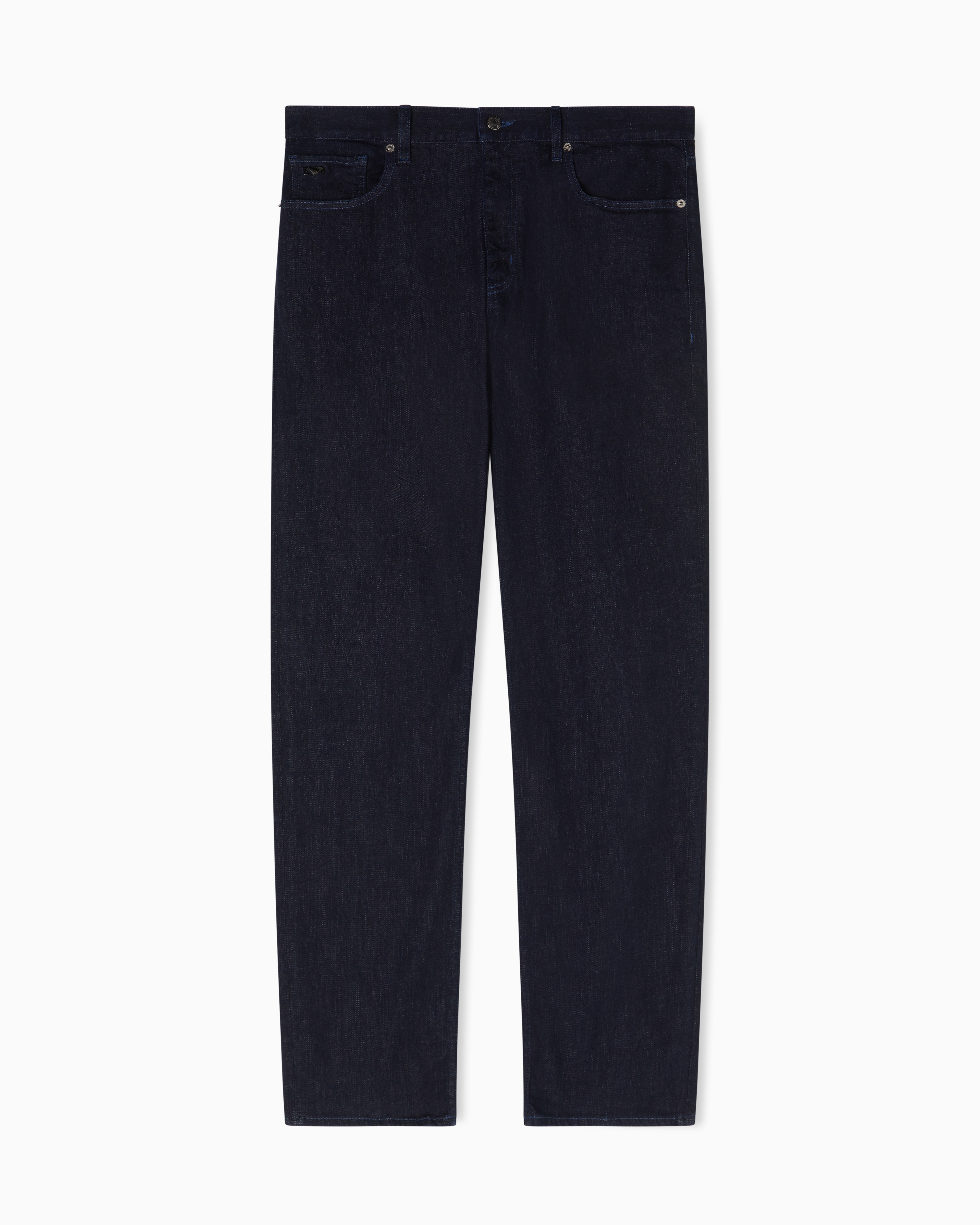 Emporio Armani Men's Blue J76 Straight-Fit, Washed, 11.5-Oz Comfort-Denim Jeans