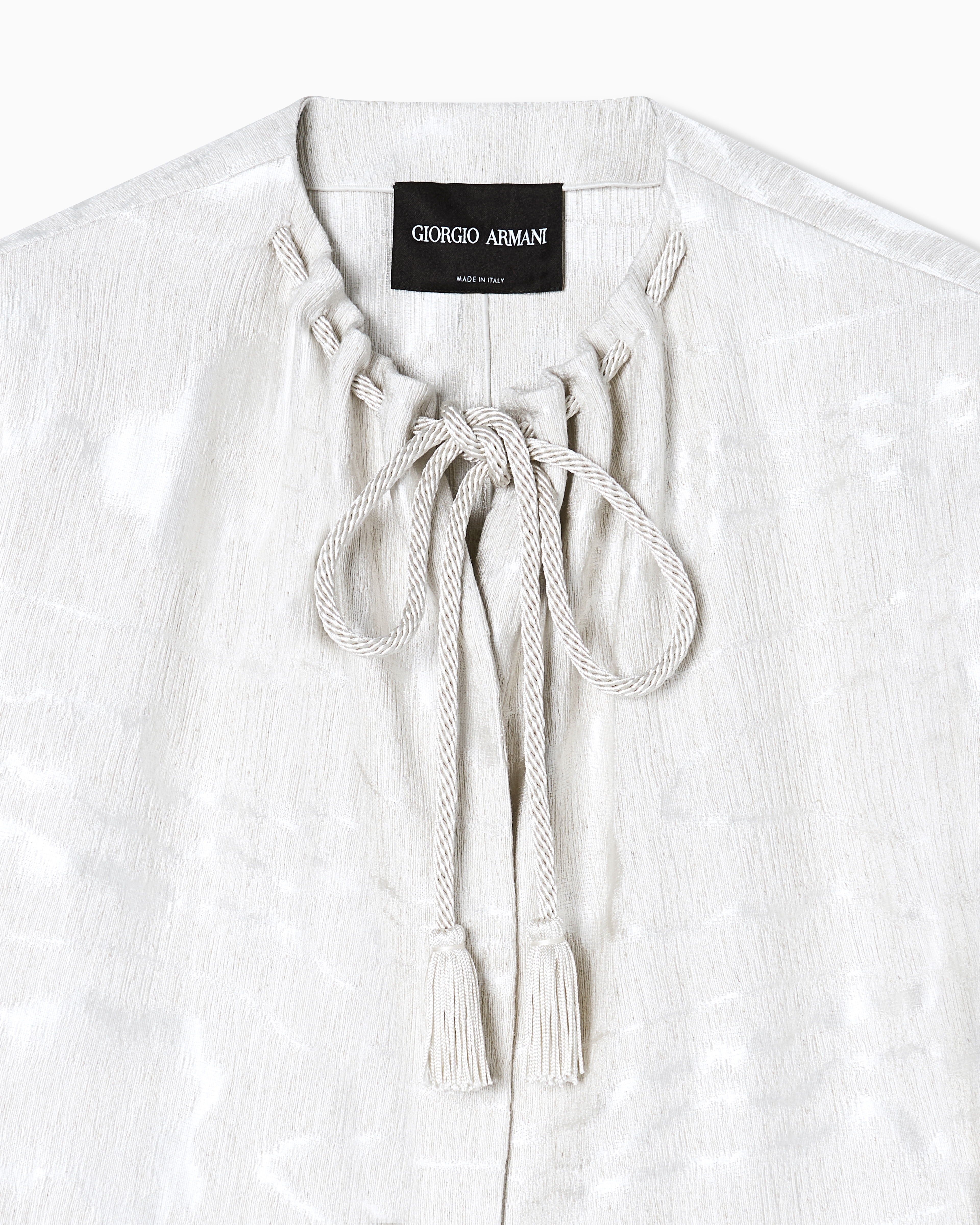 Giorgio Armani Moiré Linen Jacket In White