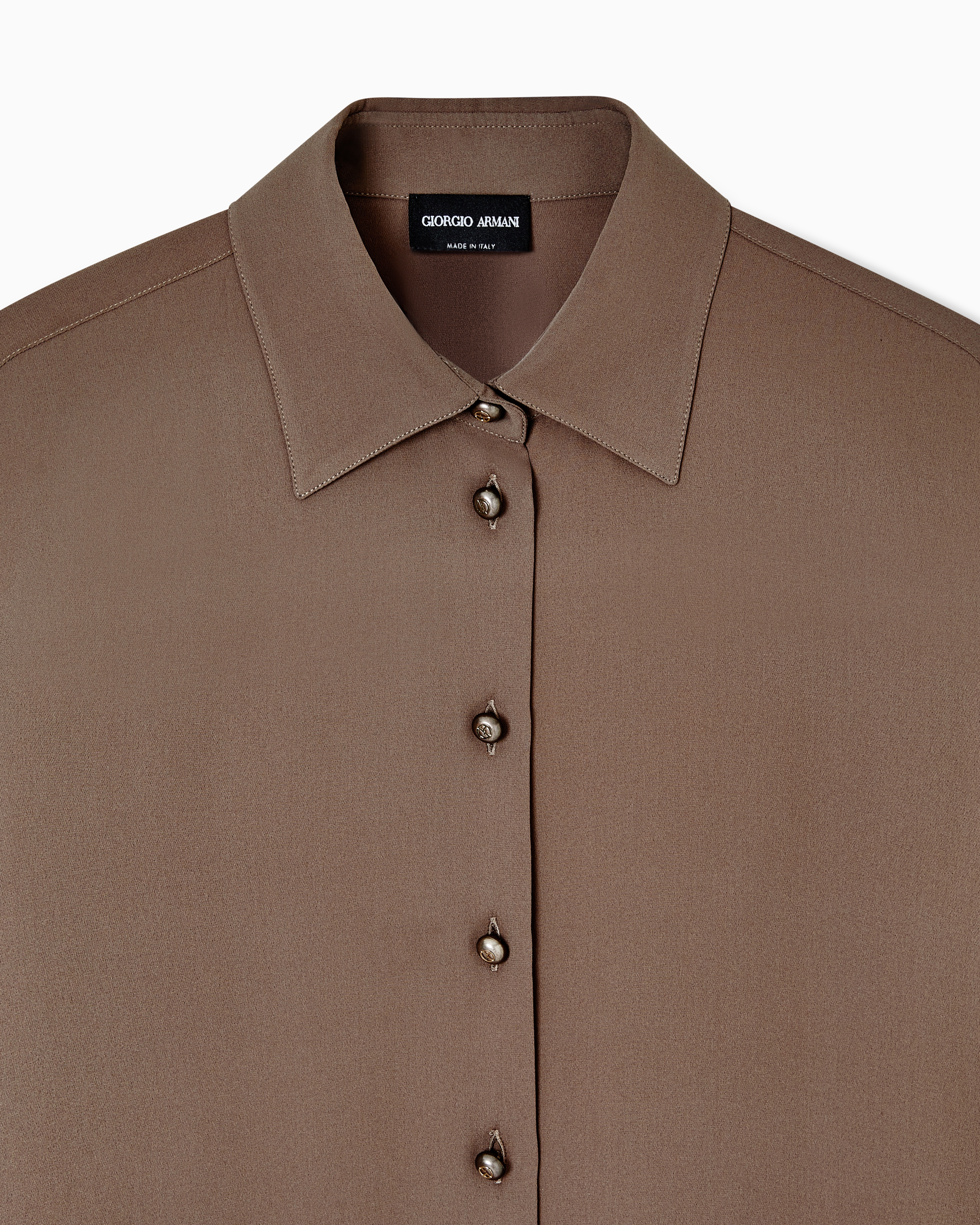Giorgio Armani Classic Shirts In Brown