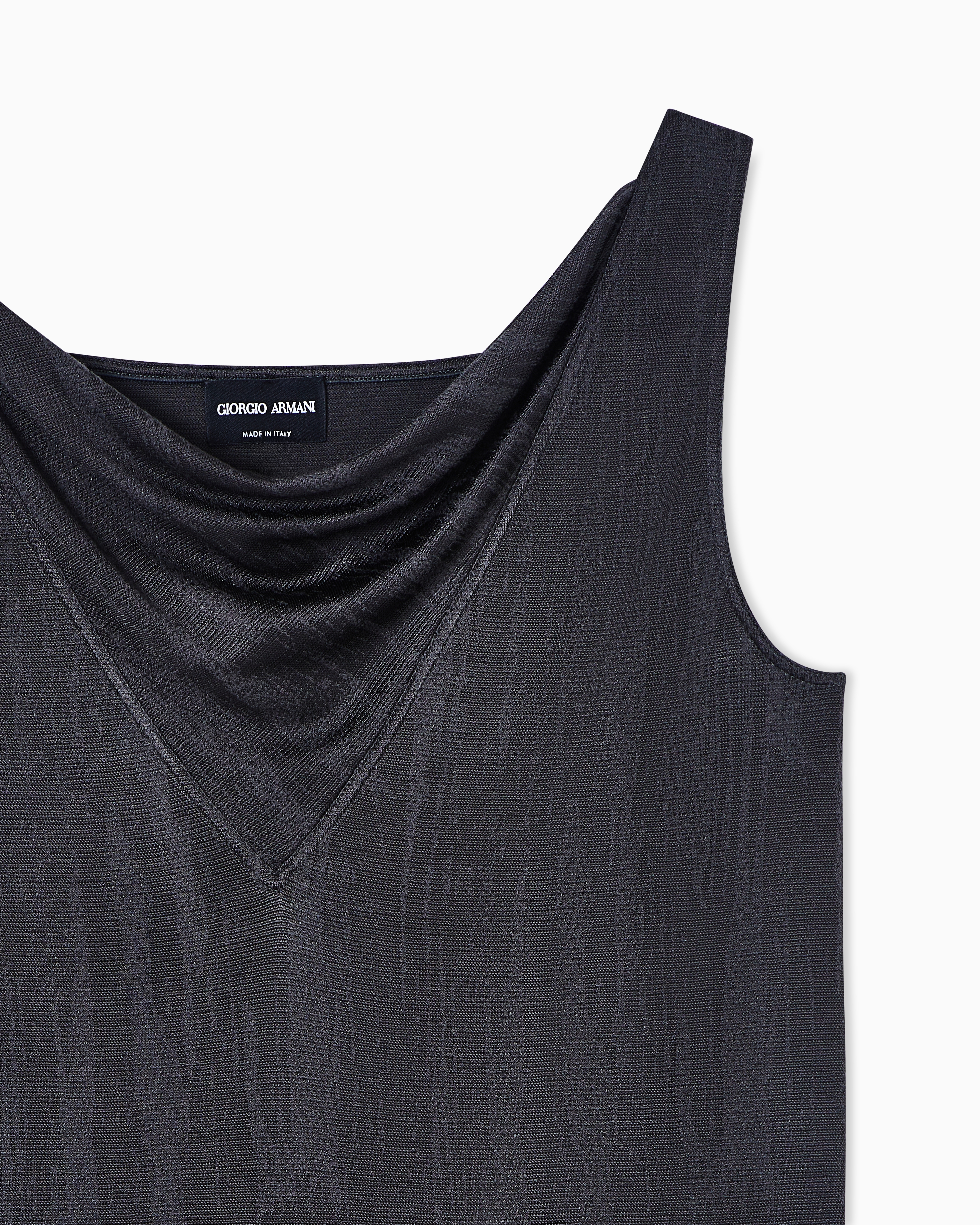 ASV jacquard viscose jersey draped top | Giorgio Armani