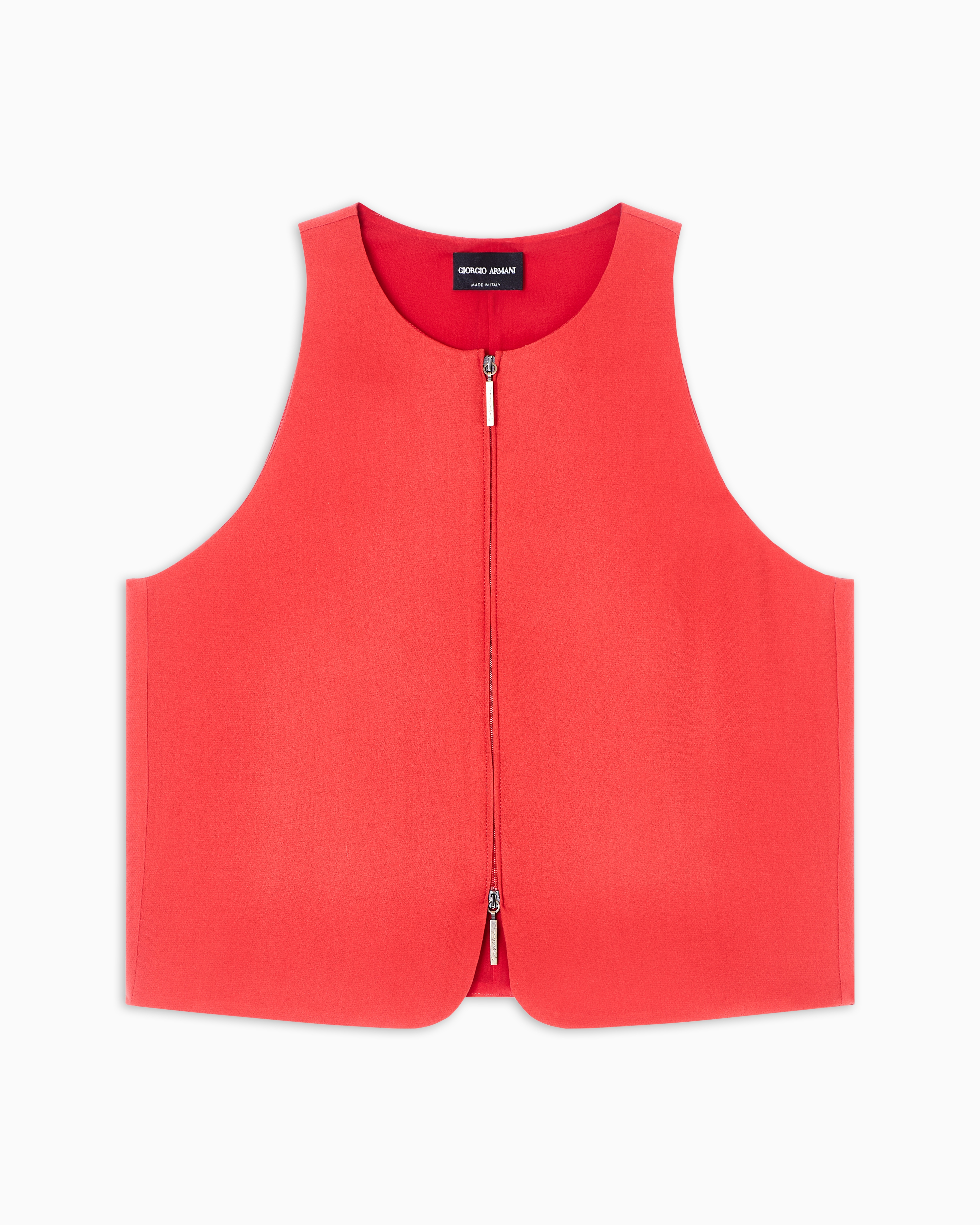 Giorgio Armani Washed Silk Crêpe Waistcoat In Red