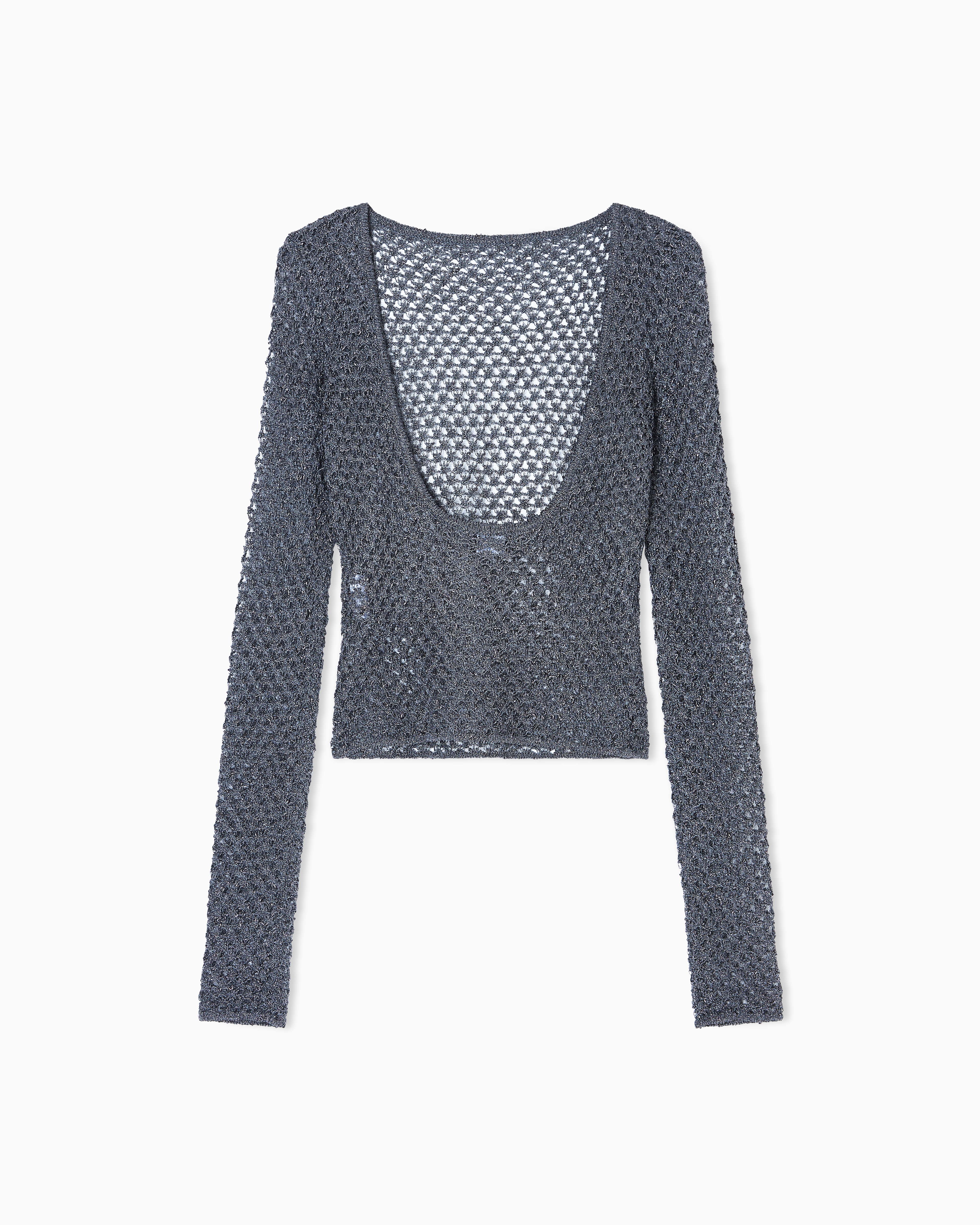 Giorgio Armani Knitted Tops In Gray