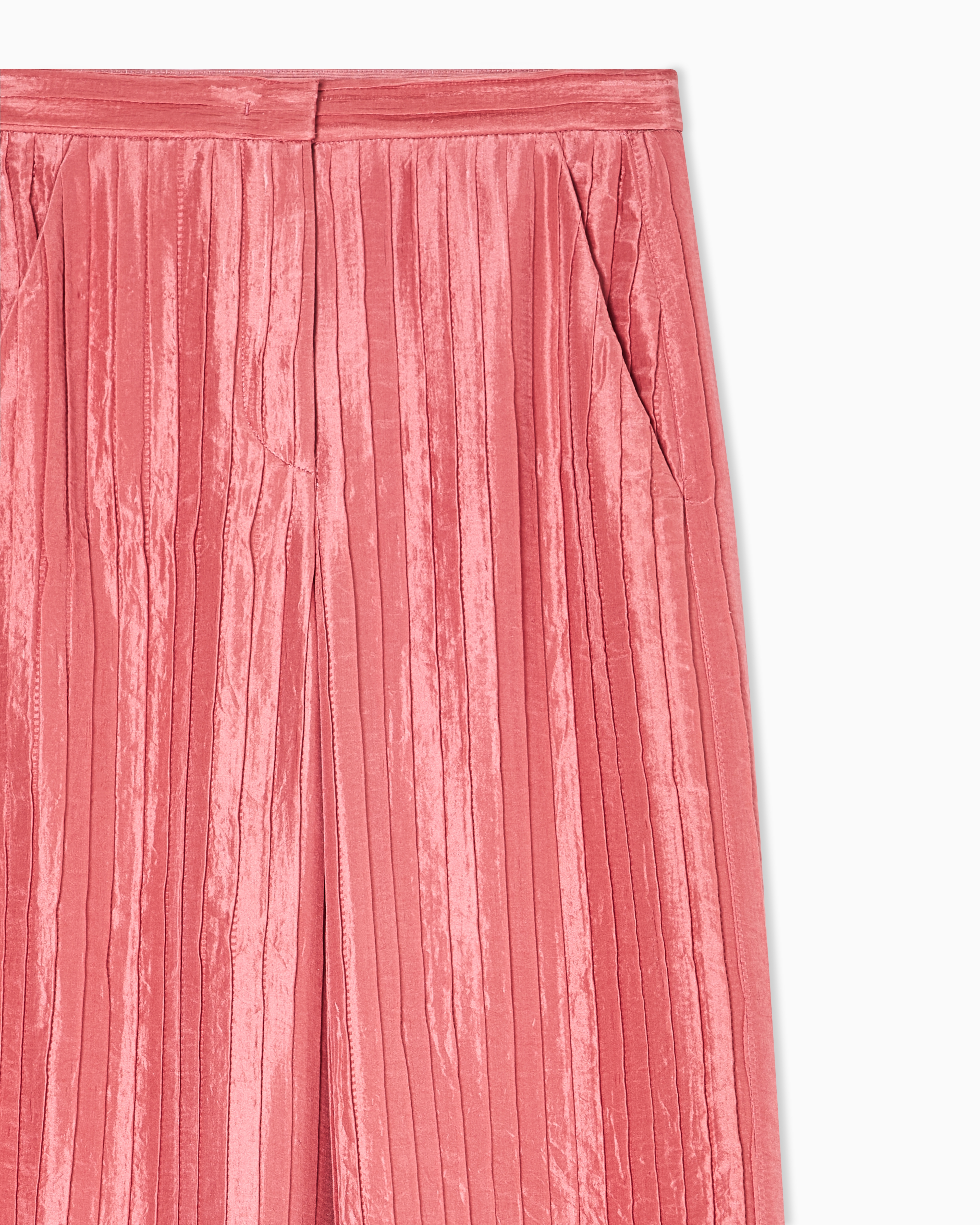 Giorgio Armani Wide Pleated Silk Trousers In Pink