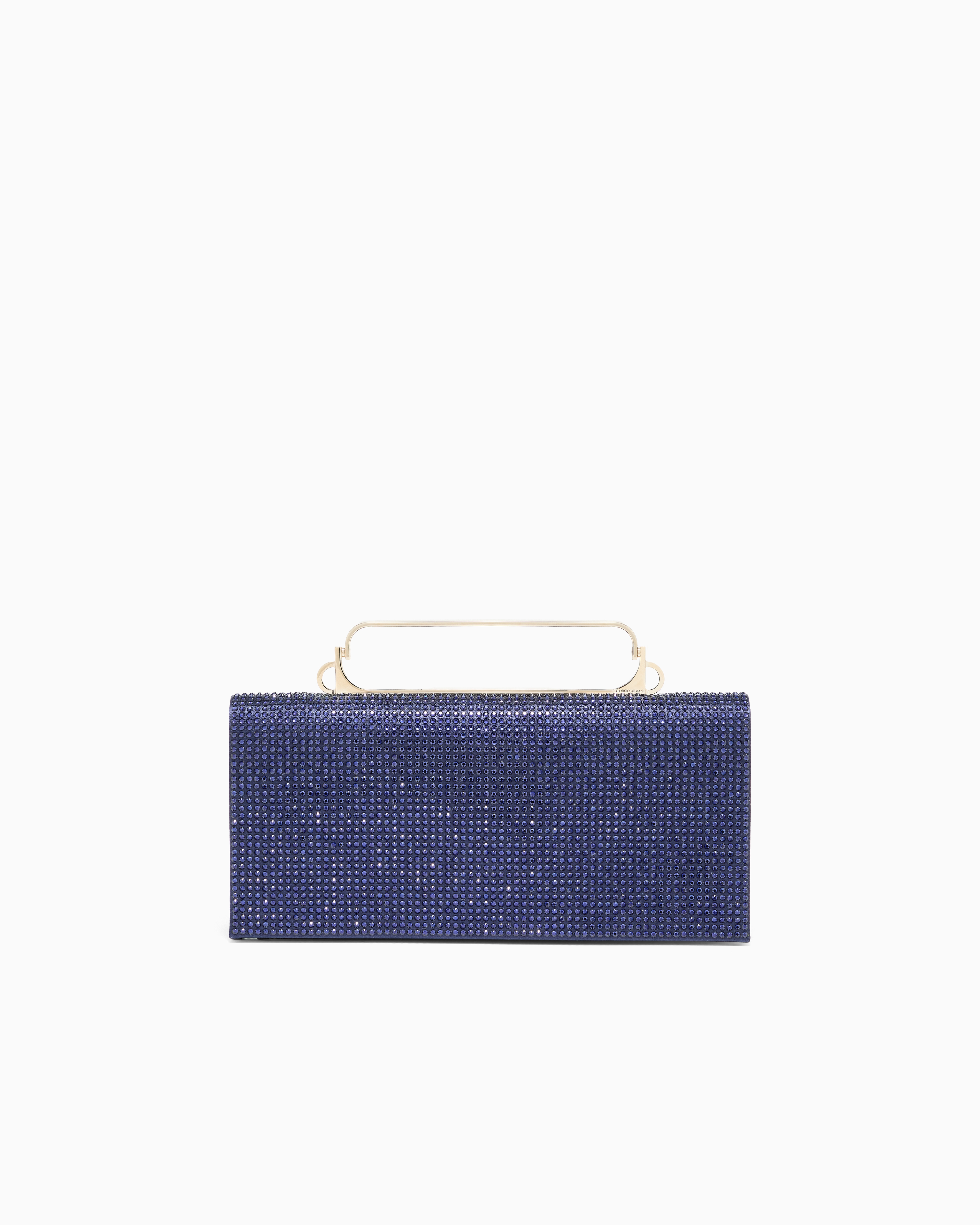 Giorgio Armani Blue Satin And Rhinestone Clutch Bag