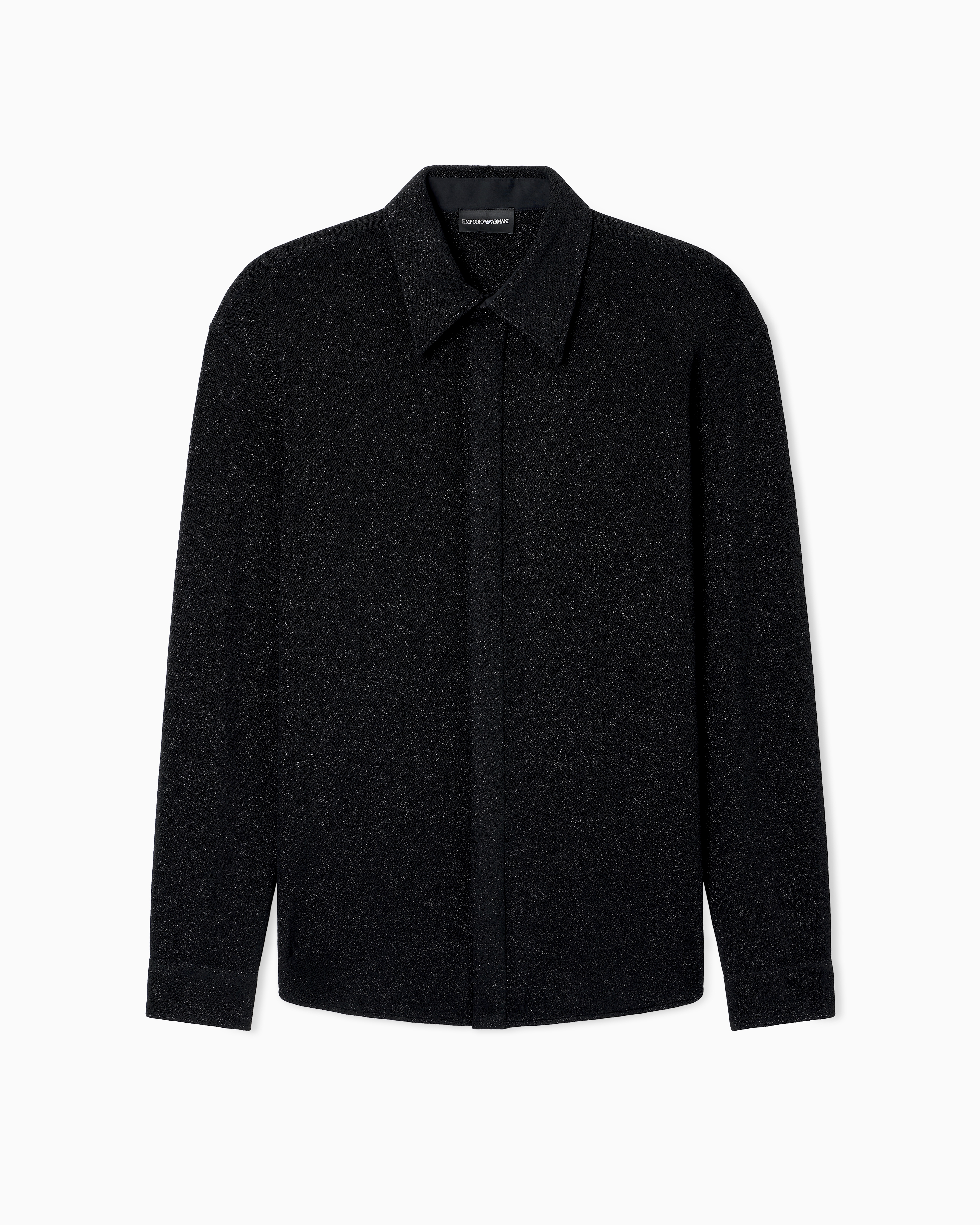 Emporio Armani - Lurex jersey shirt, Man, Black, Size:
