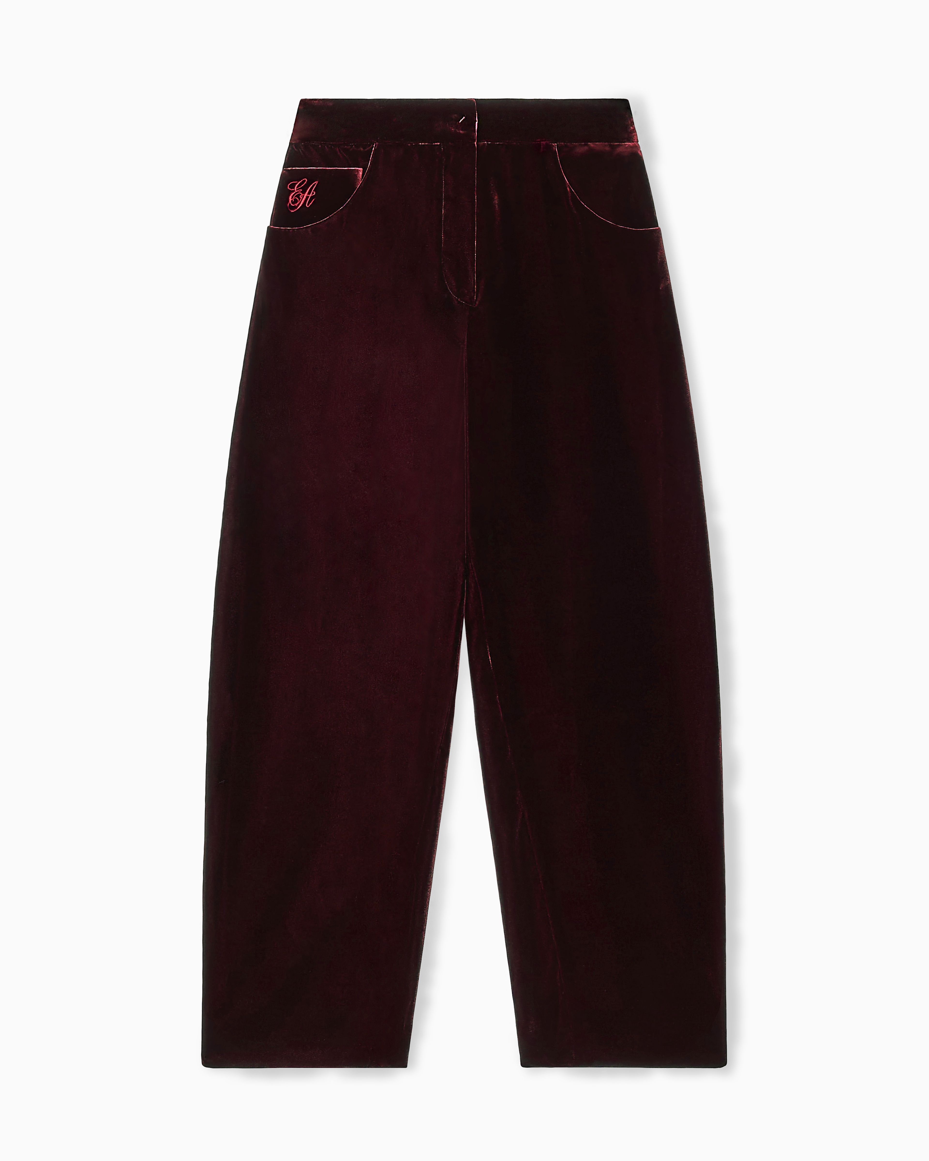 Emporio Armani - Liquid-velvet oval-leg trousers, Woman, Size: