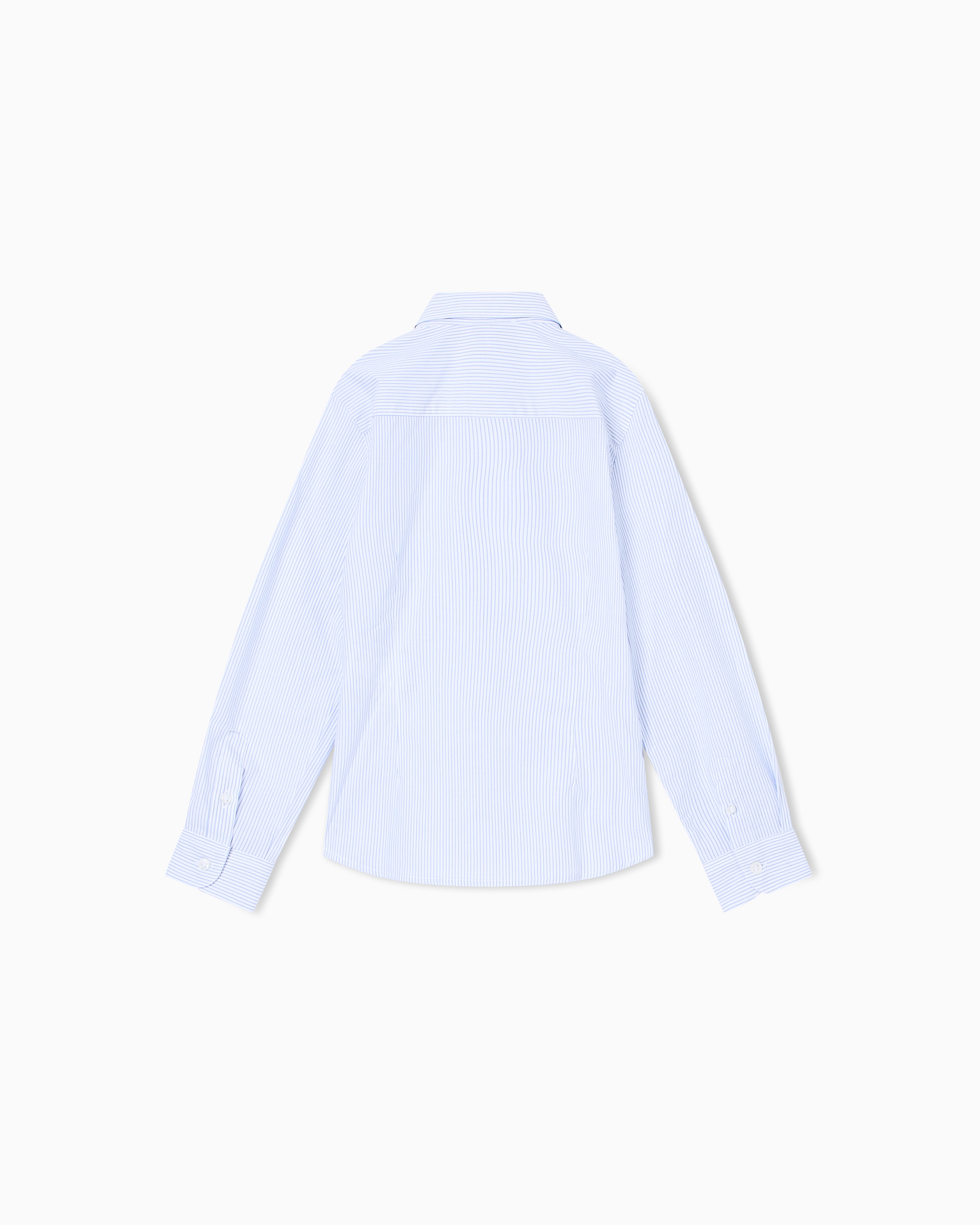 Emporio Armani - Poplin shirt with all-over pattern, Boy, White, Size: