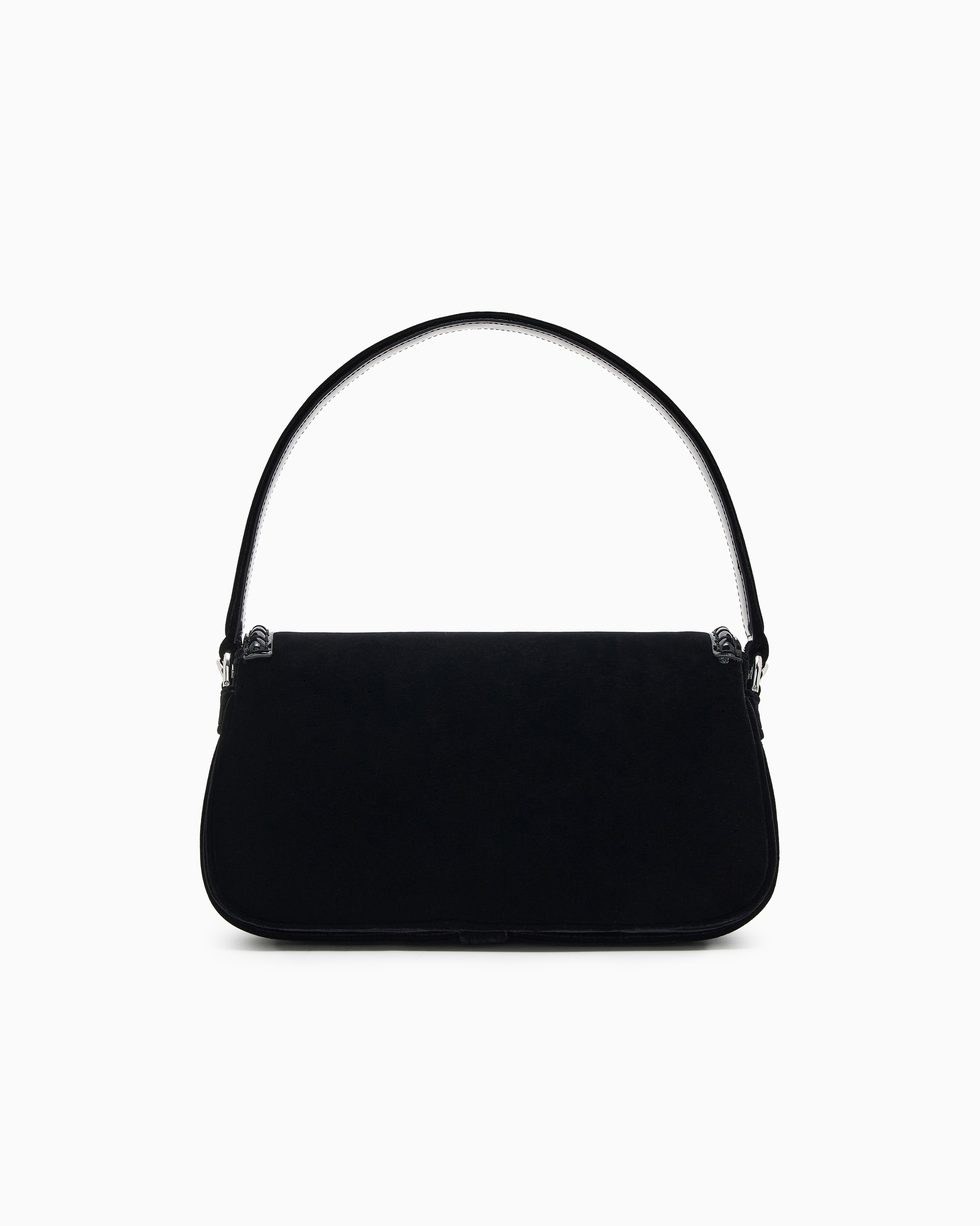 Emporio Armani - Velvet shoulder bag with buckle, Woman, Black, Size: TU