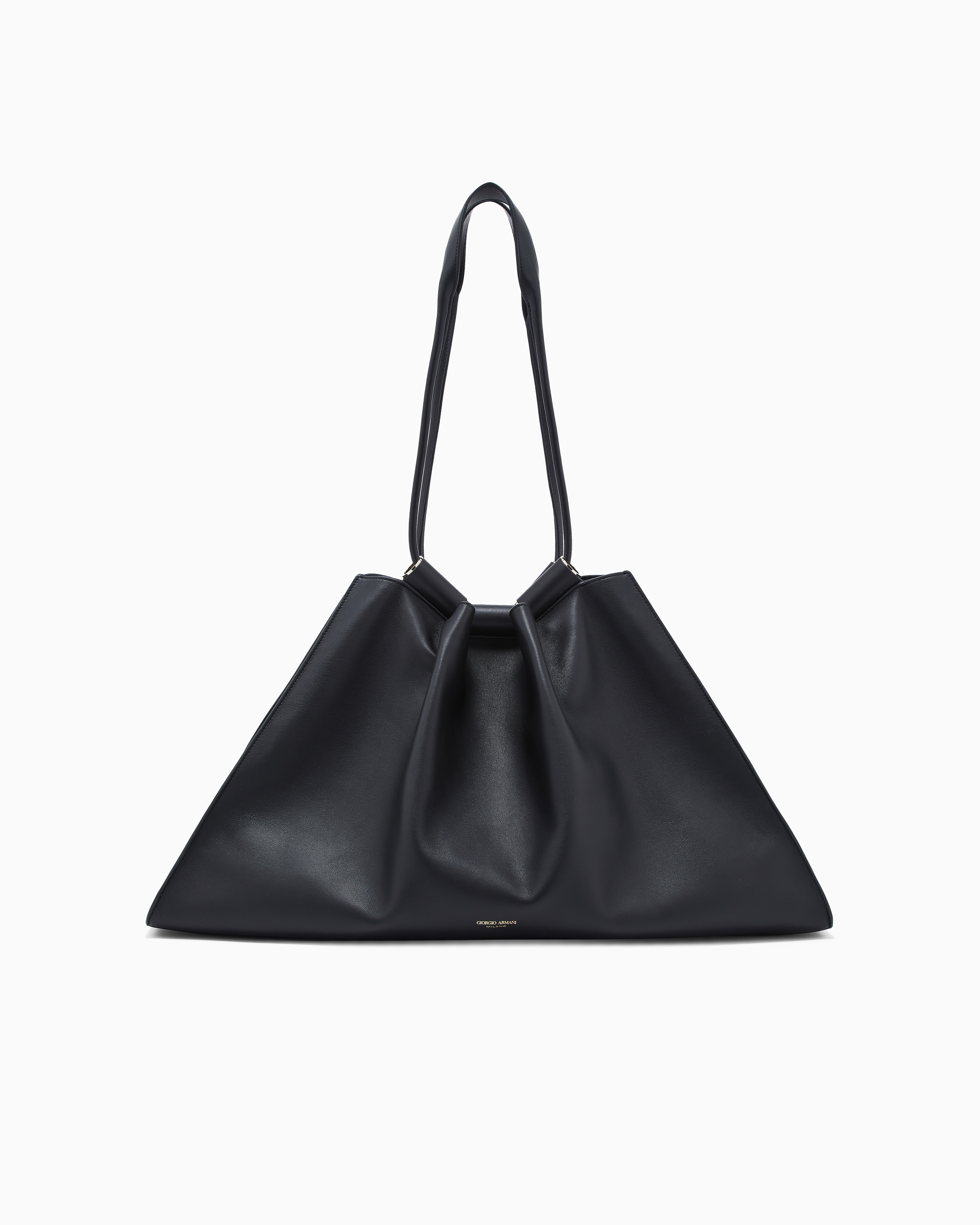 Giorgio Armani Black Large Nappa Leather Shopper