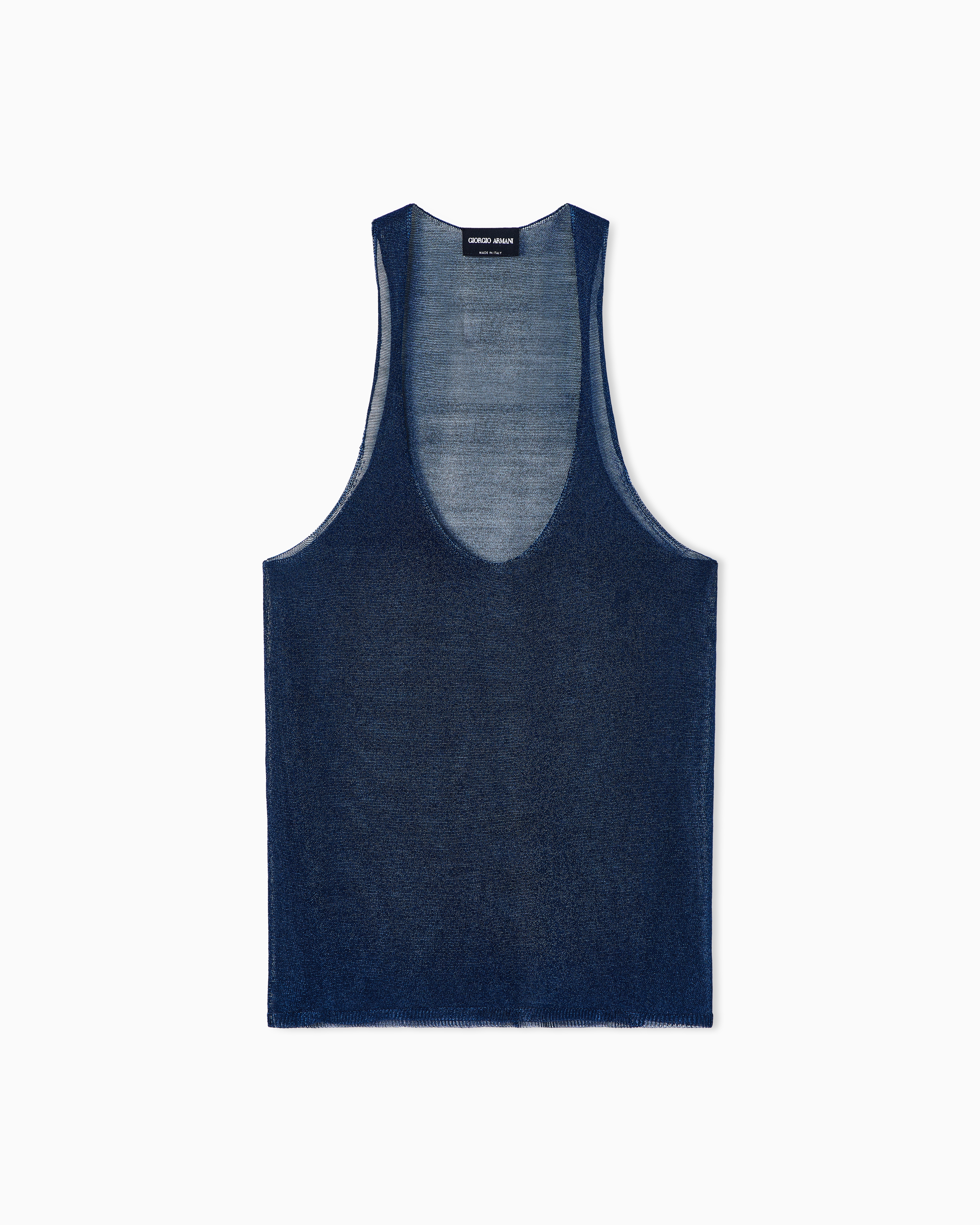 Giorgio Armani Blue Viscose Lurex Top