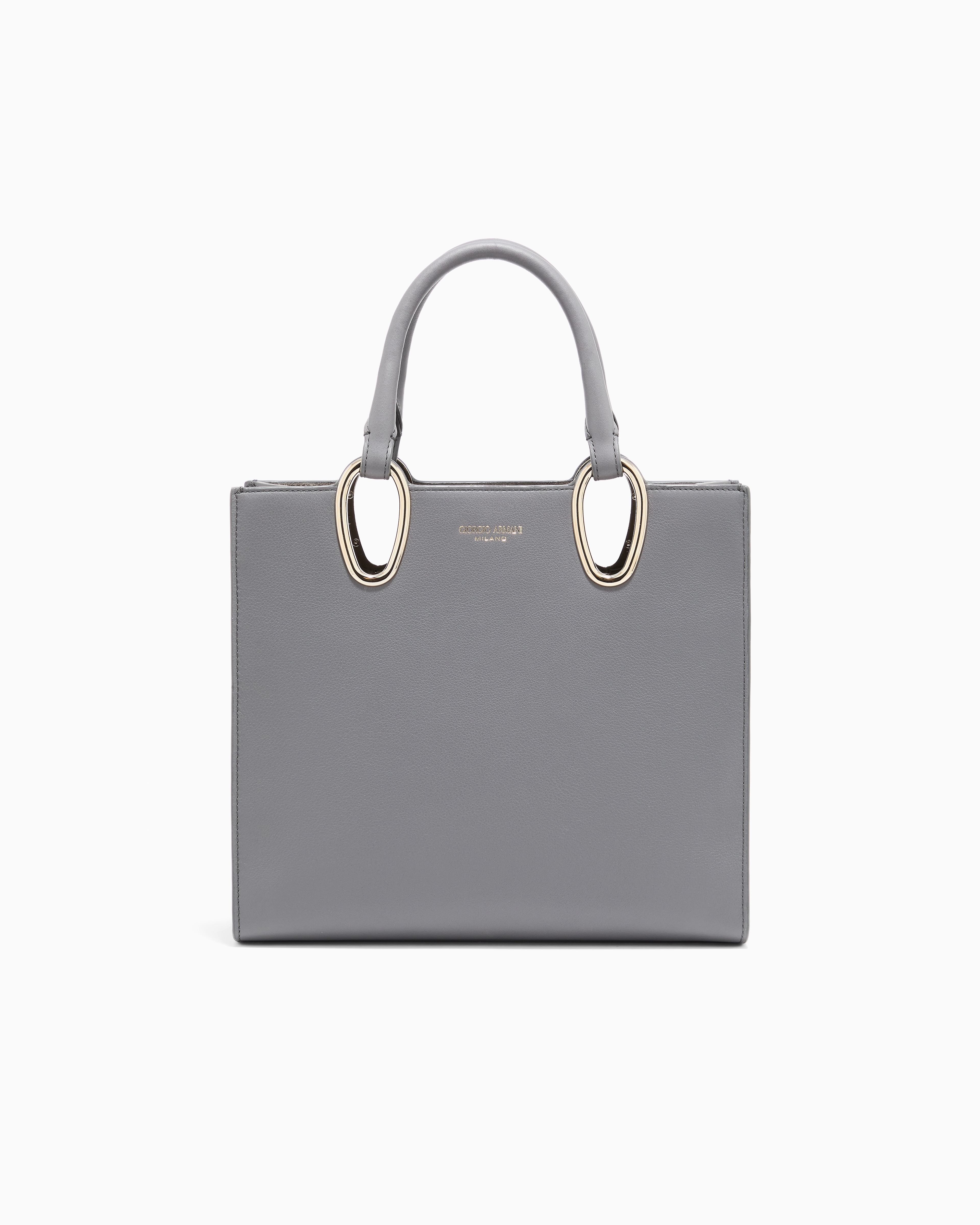 Giorgio Armani Grey Leather Shopper Bag