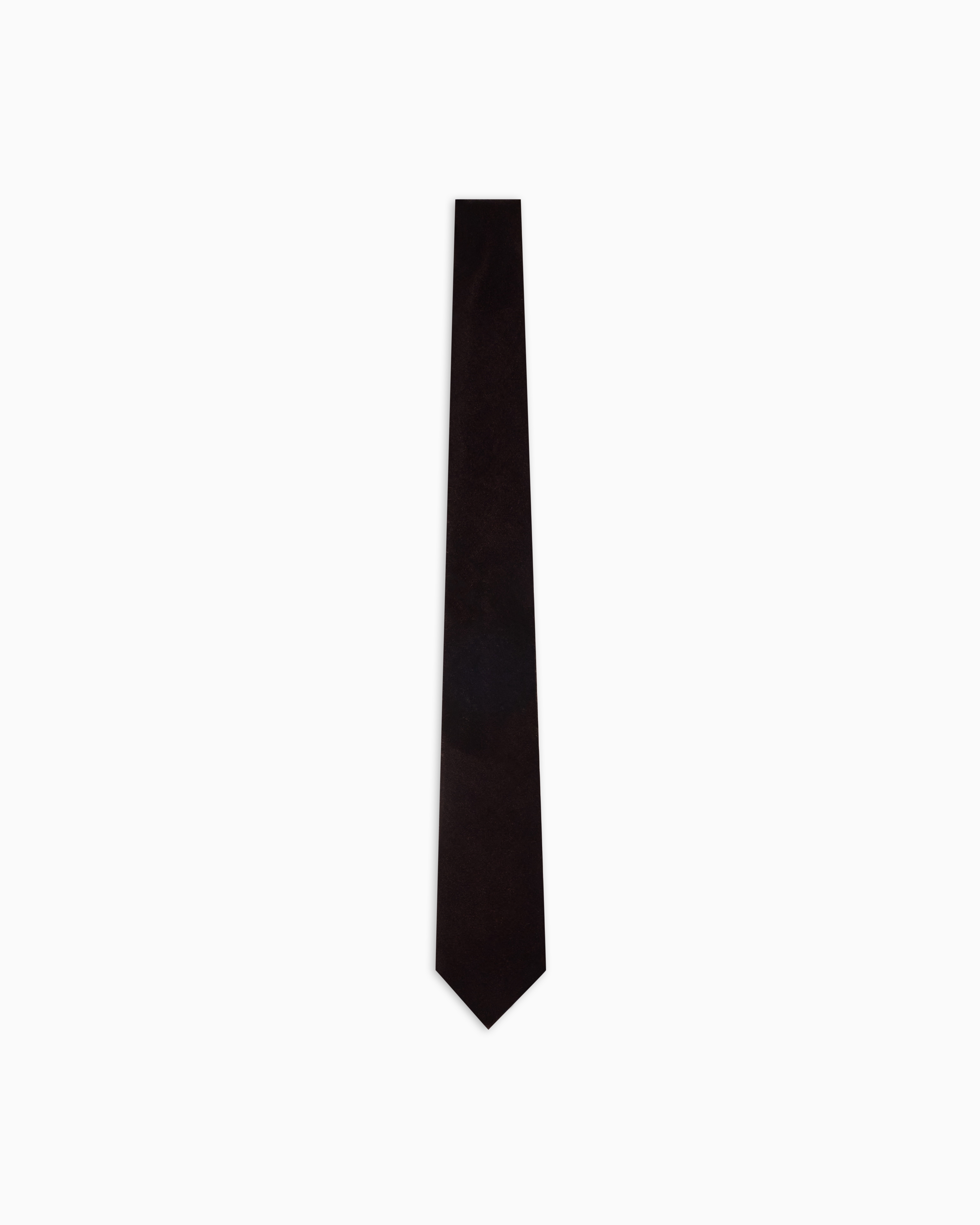 Emporio Armani - Smooth velvet tie, Man, Brown, Size: TU