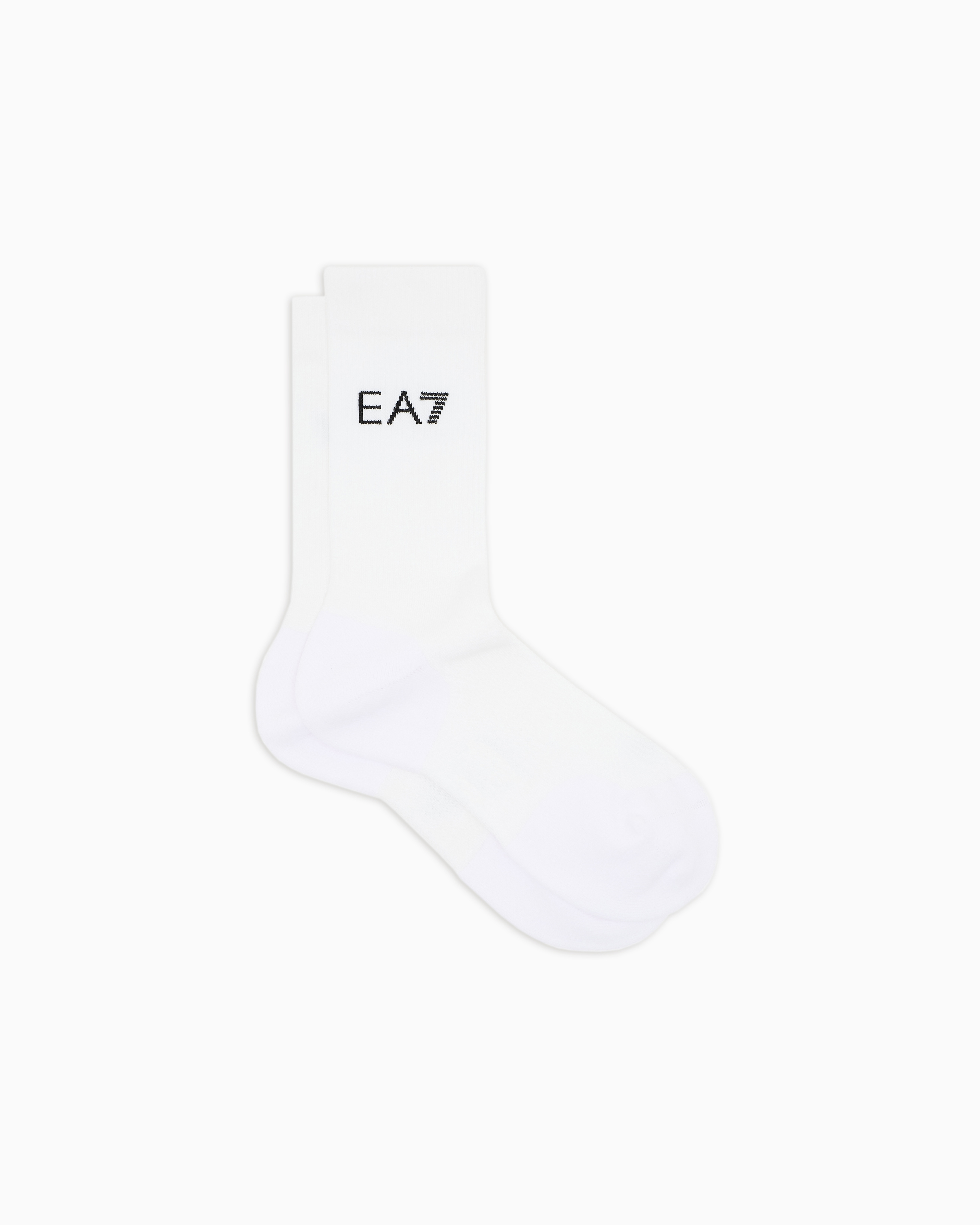 Ea7 Unisex White Tennis Pro Stretch-Cotton Blend Socks