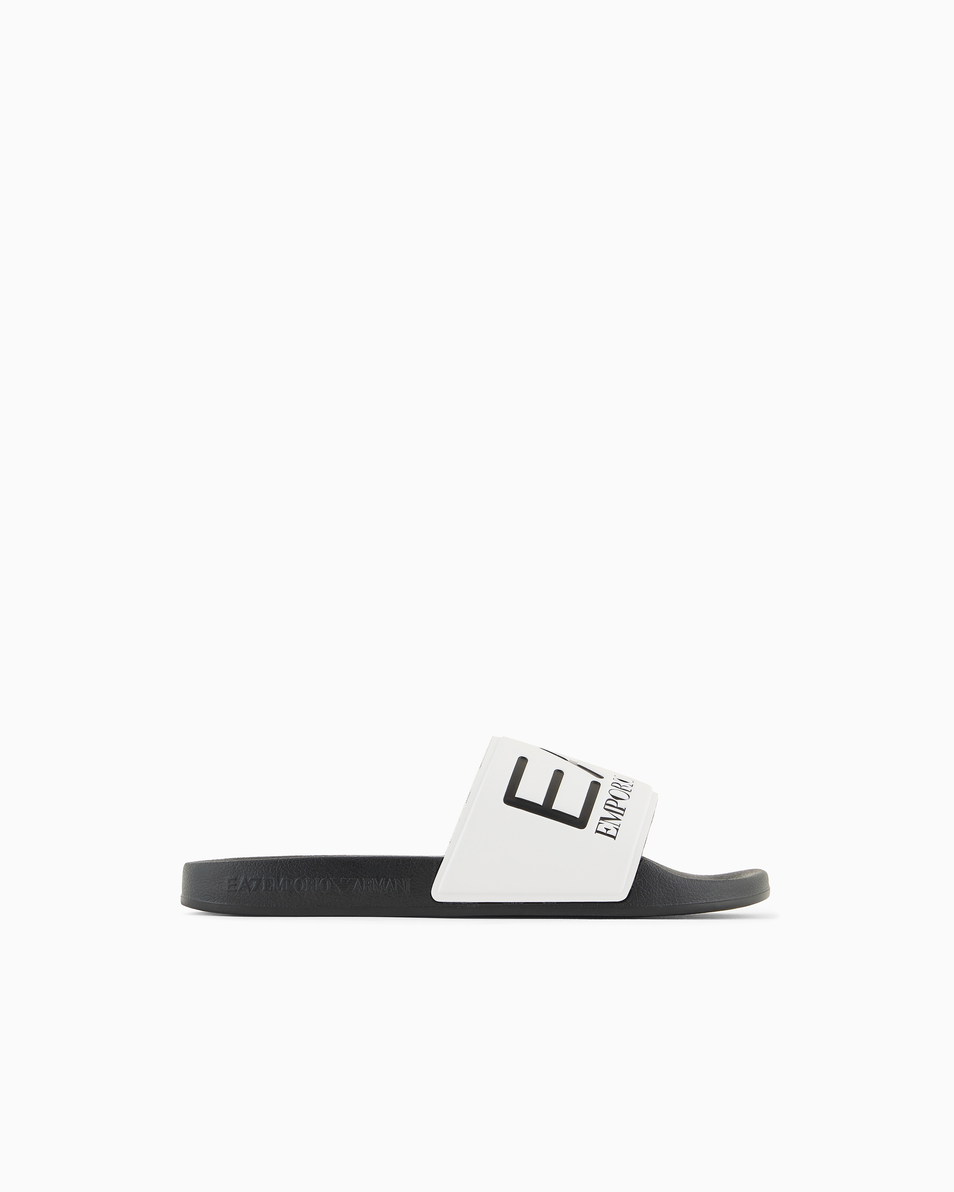 Ea7 Unisex Blue Slides With Oversized Logo