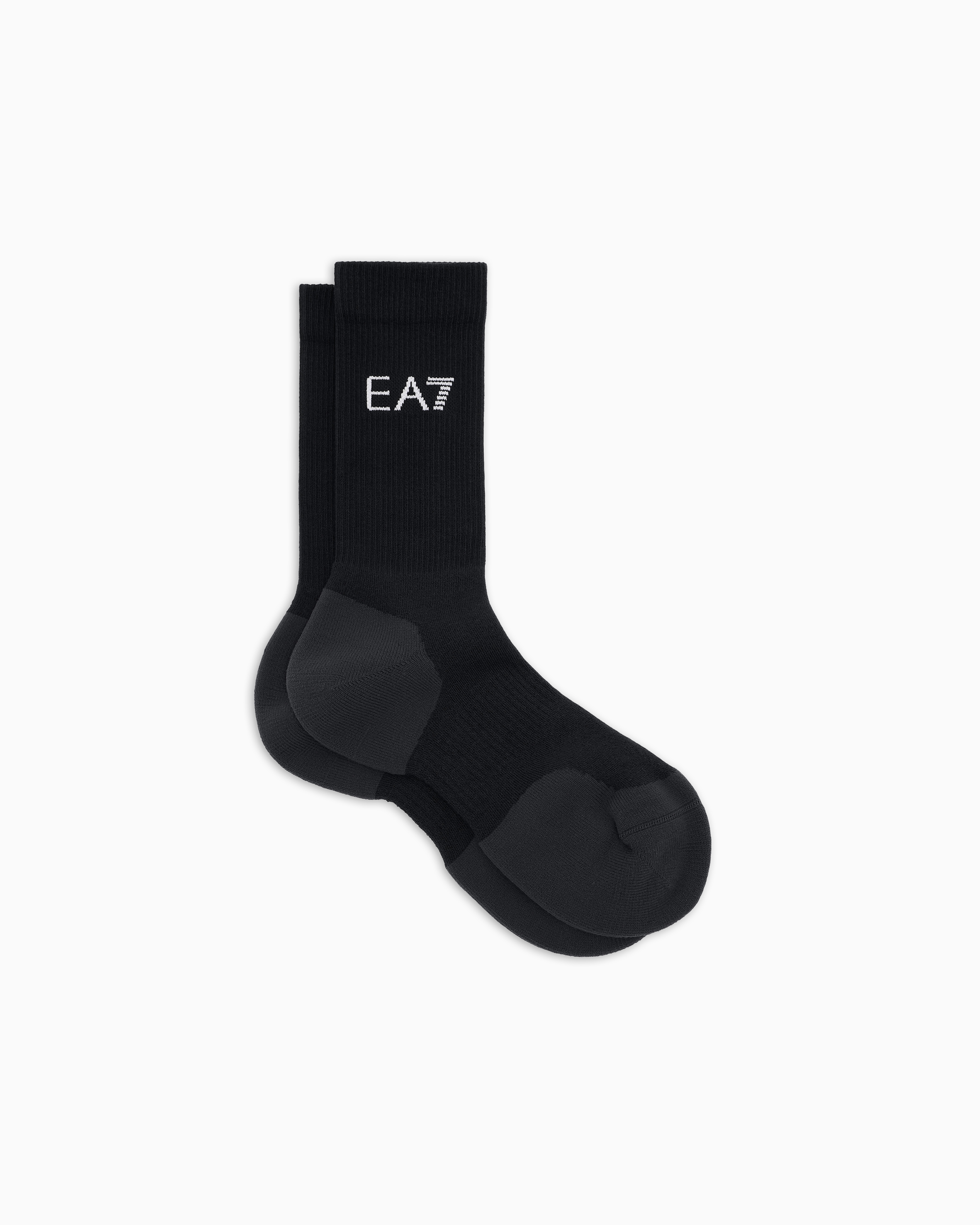 Ea7 Unisex Black Tennis Pro Stretch-Cotton Blend Socks