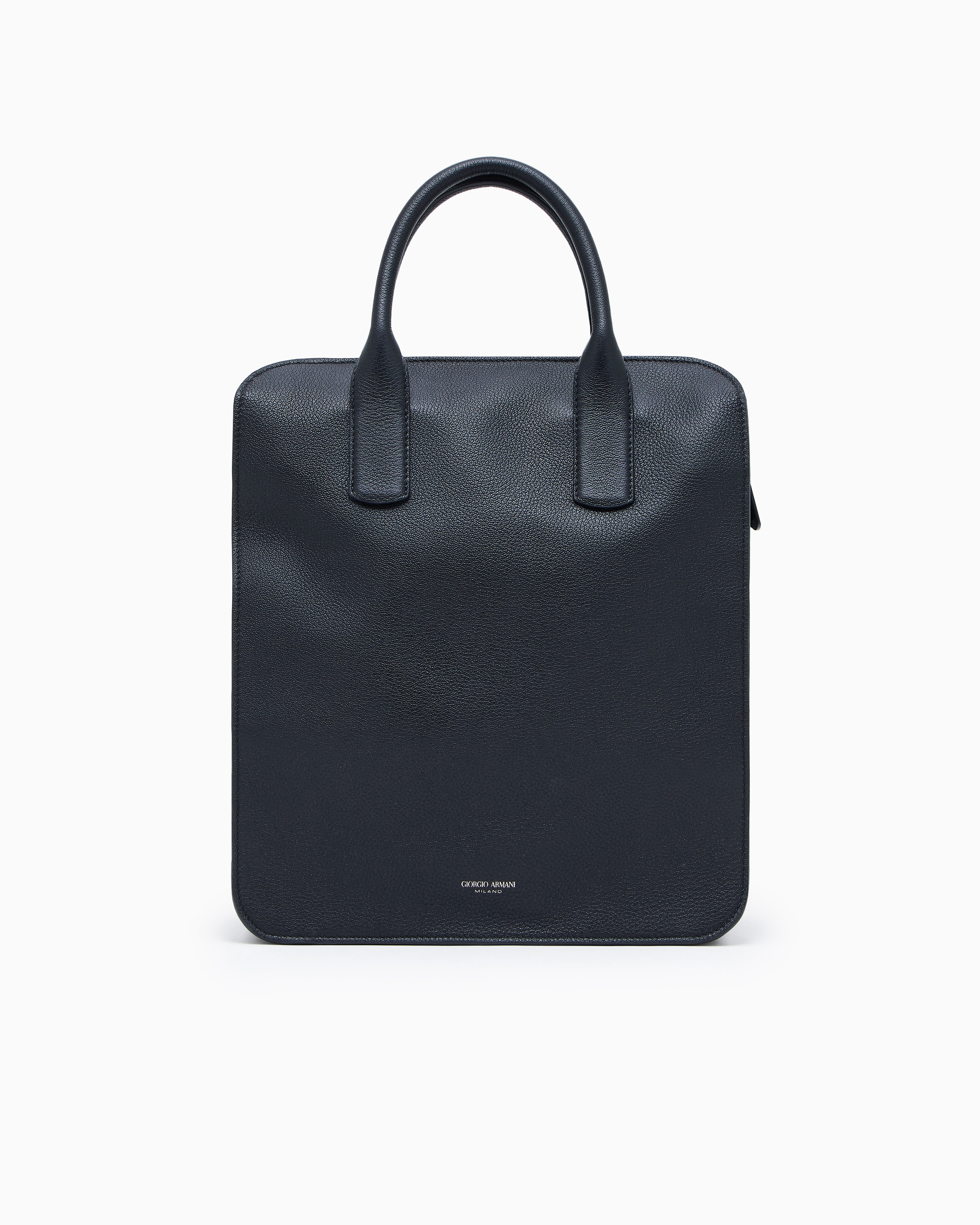 Giorgio Armani Black Leather Shopper Bag