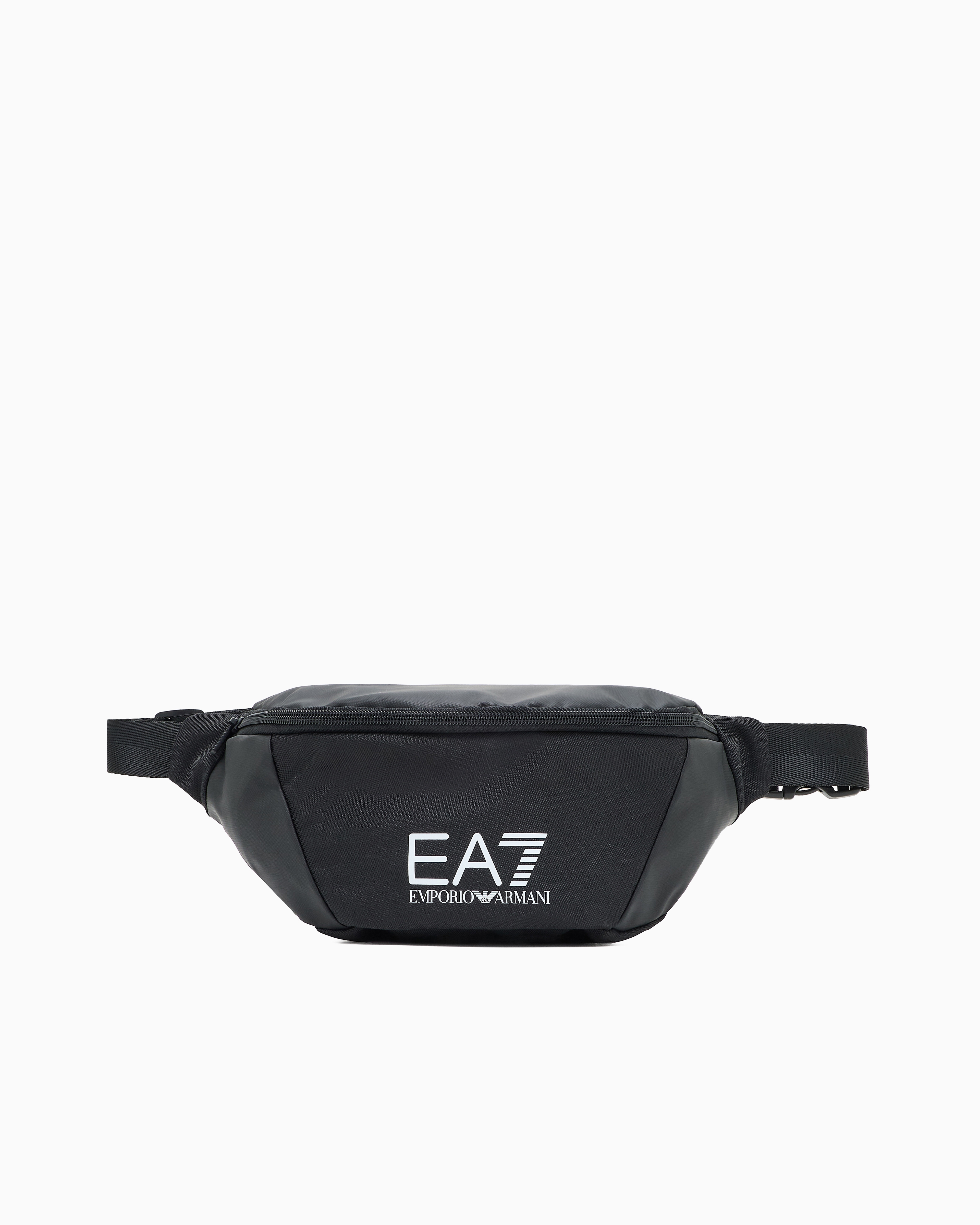 Ea7 Unisex Black Train Core Belt Bag With Logo