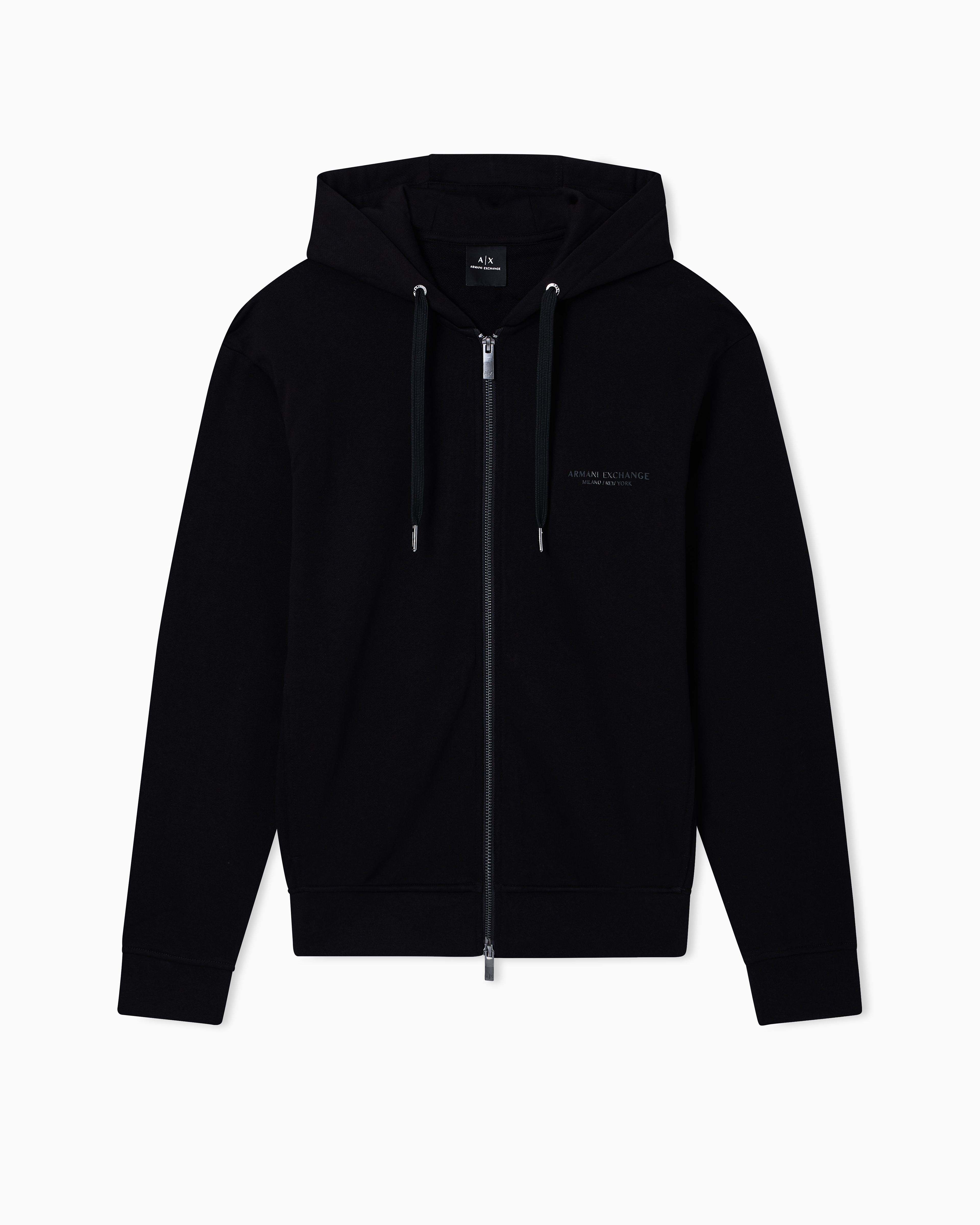 Armani Exchange - Basic zip-up hoodie, Man, Black, Size: