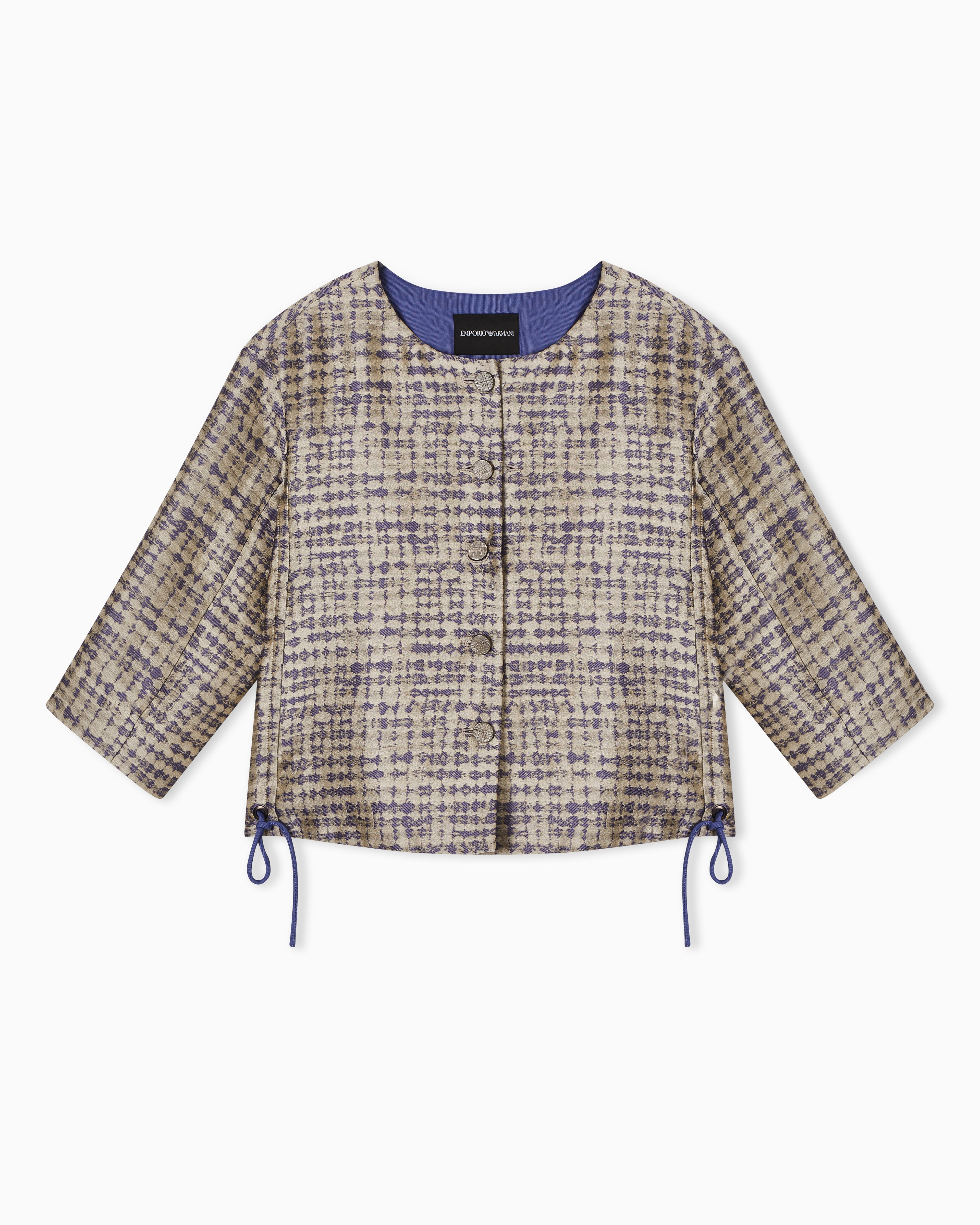 Emporio Armani Patterned Jacquard Jacket With Geometric Motif