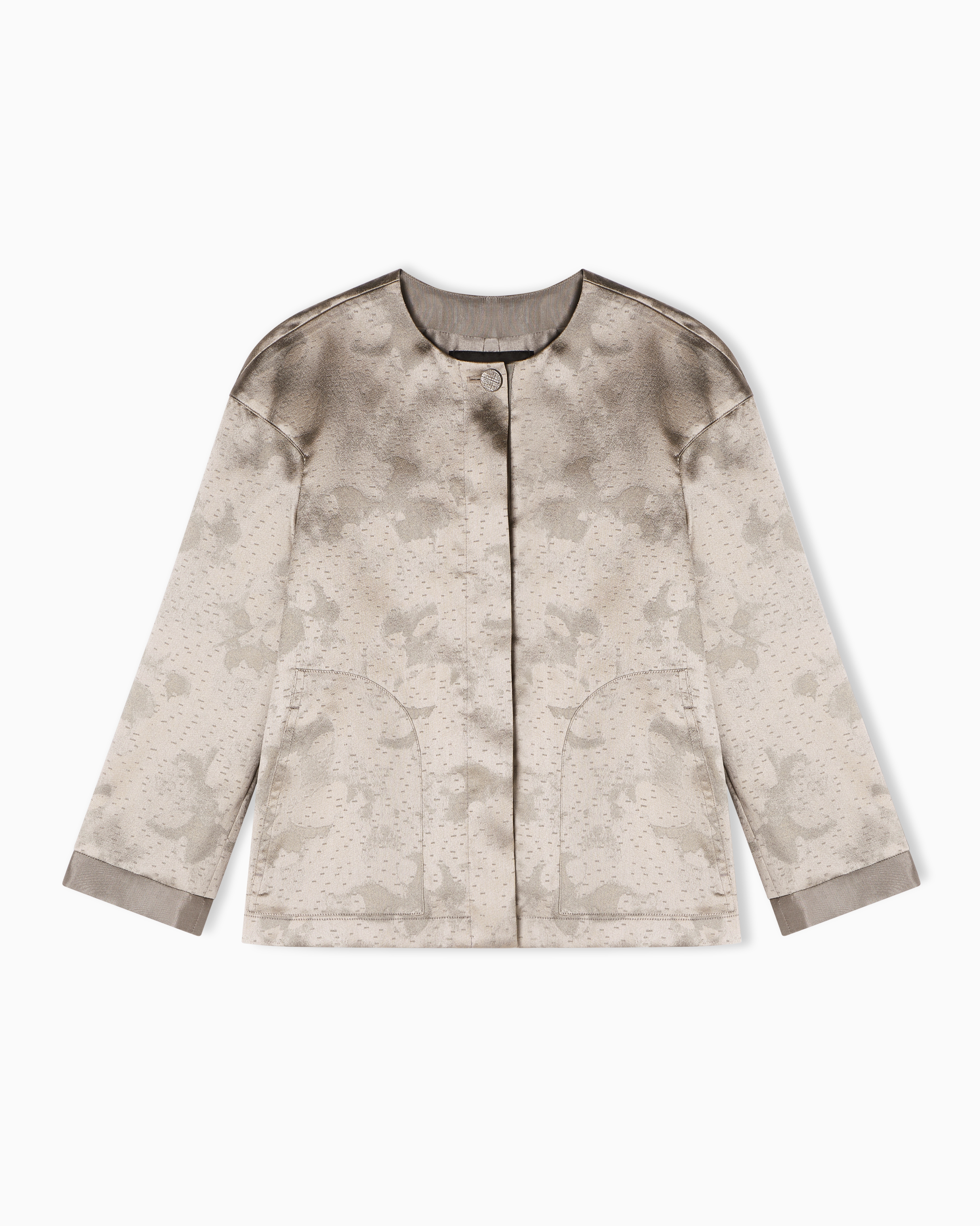 Emporio Armani Grey Camo Flower Jacquard Fabric Jacket
