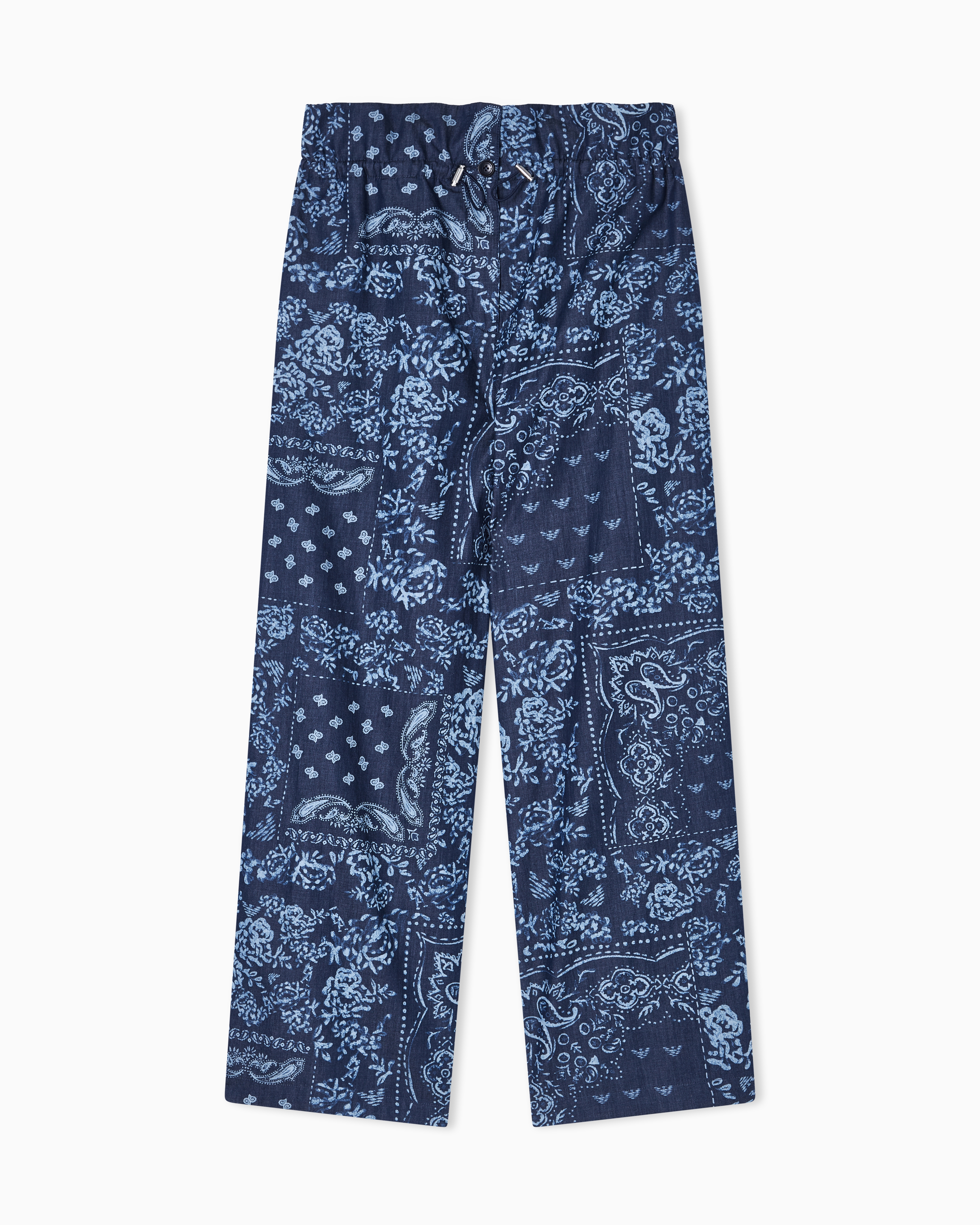 Emporio Armani Pantaloni Chambray Stampa Allover