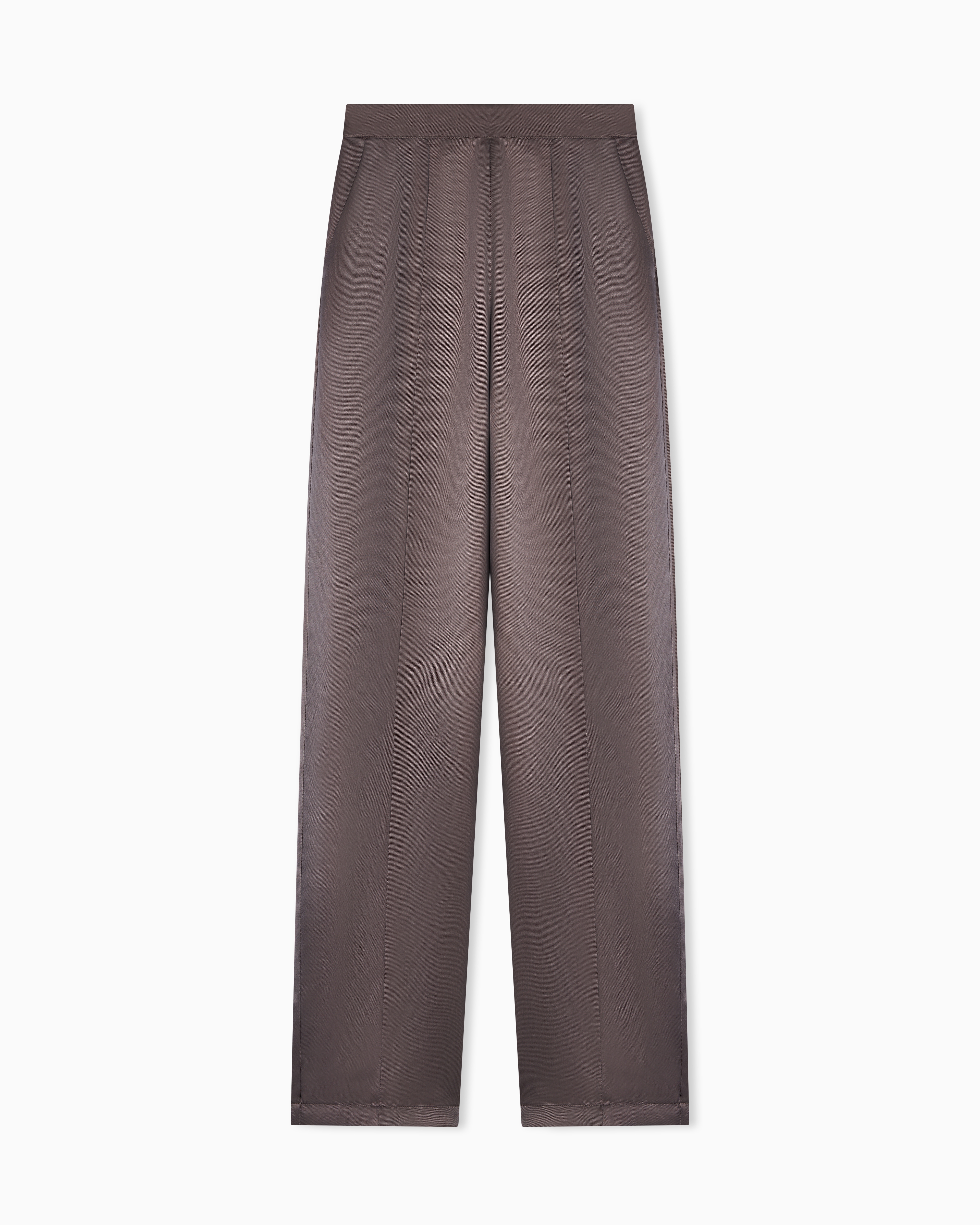 Emporio Armani Brown Viscose Twill Trousers
