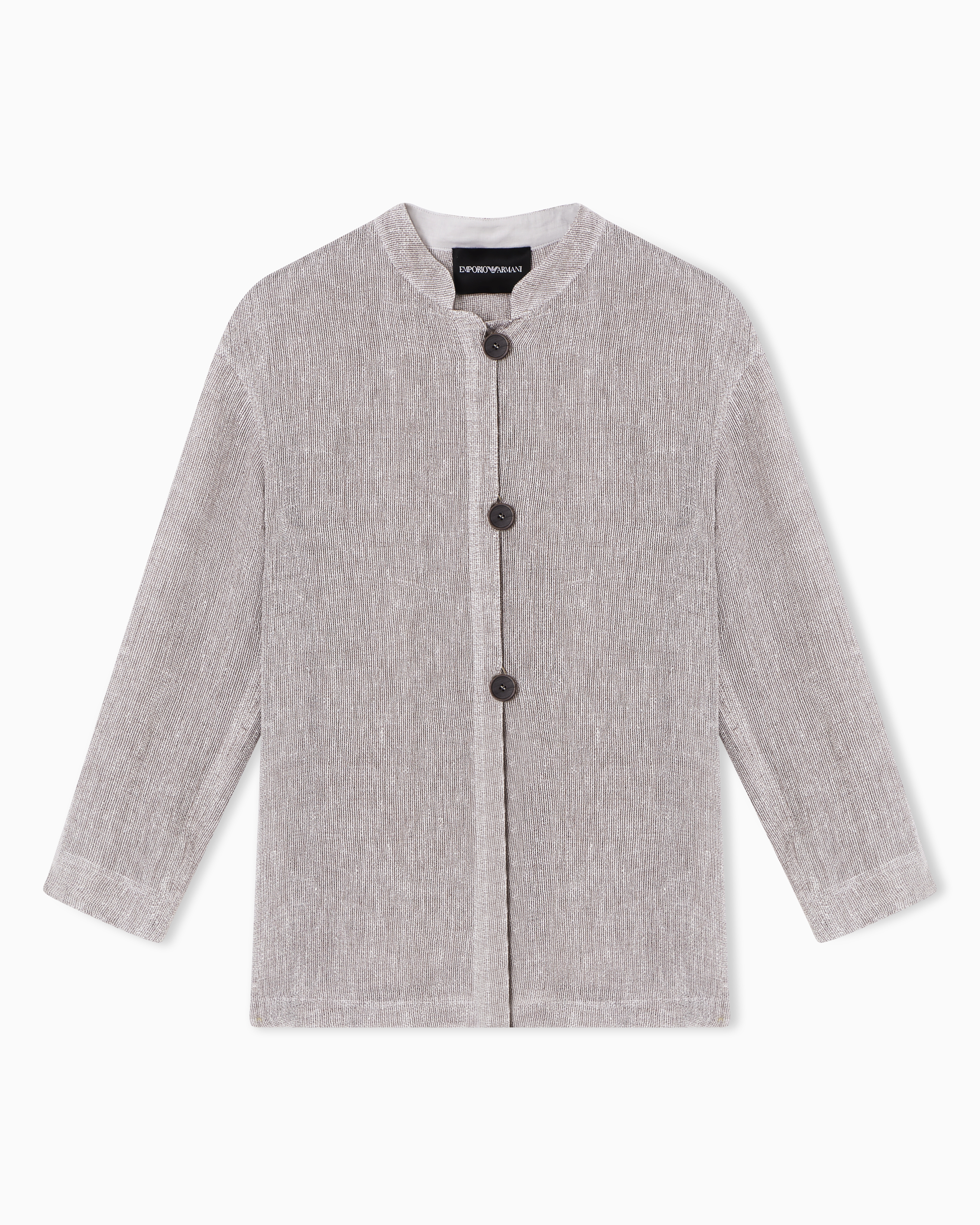Emporio Armani Beige Linen Gauze Shirt Jacket
