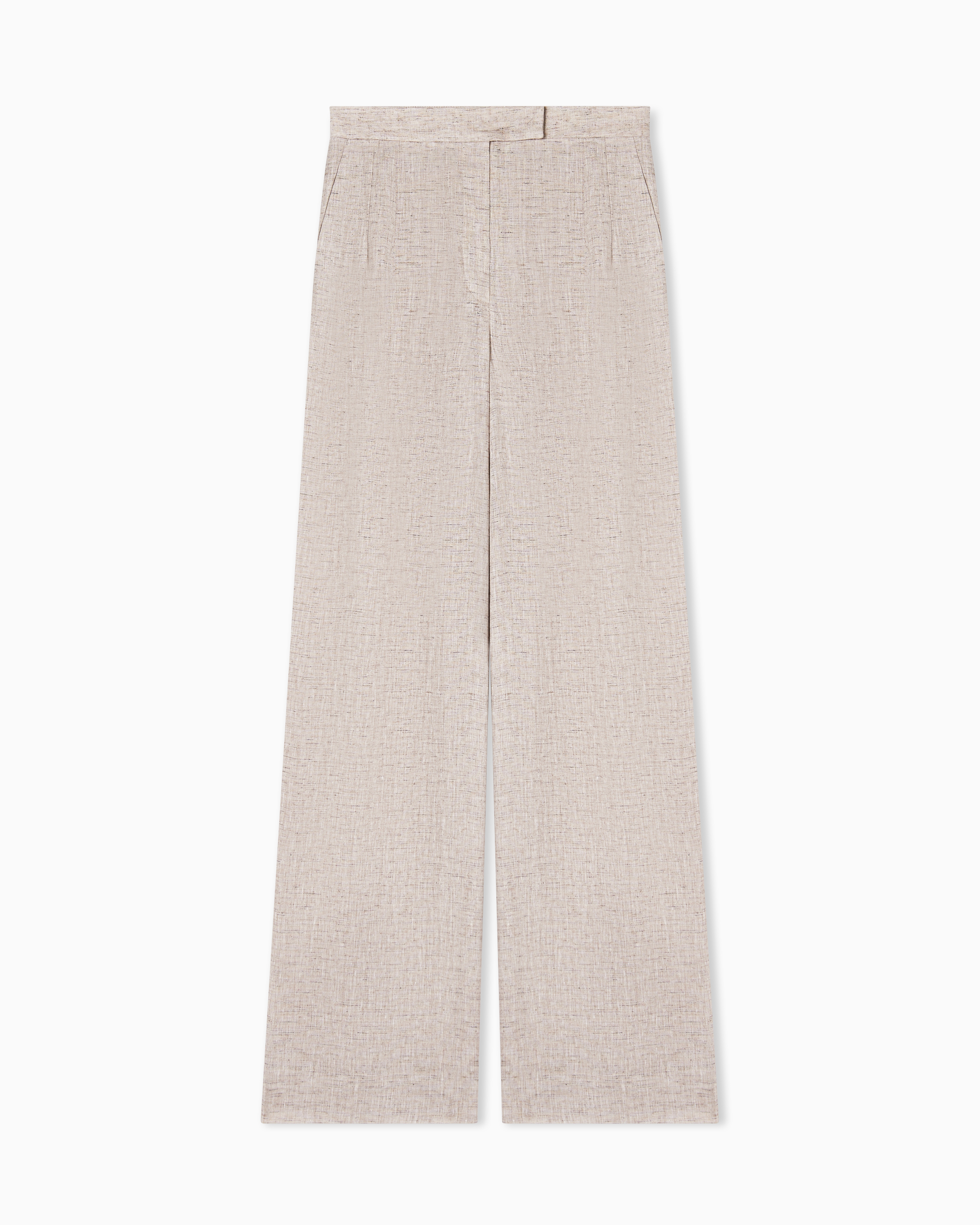Emporio Armani Beige Linen Chambray Trousers