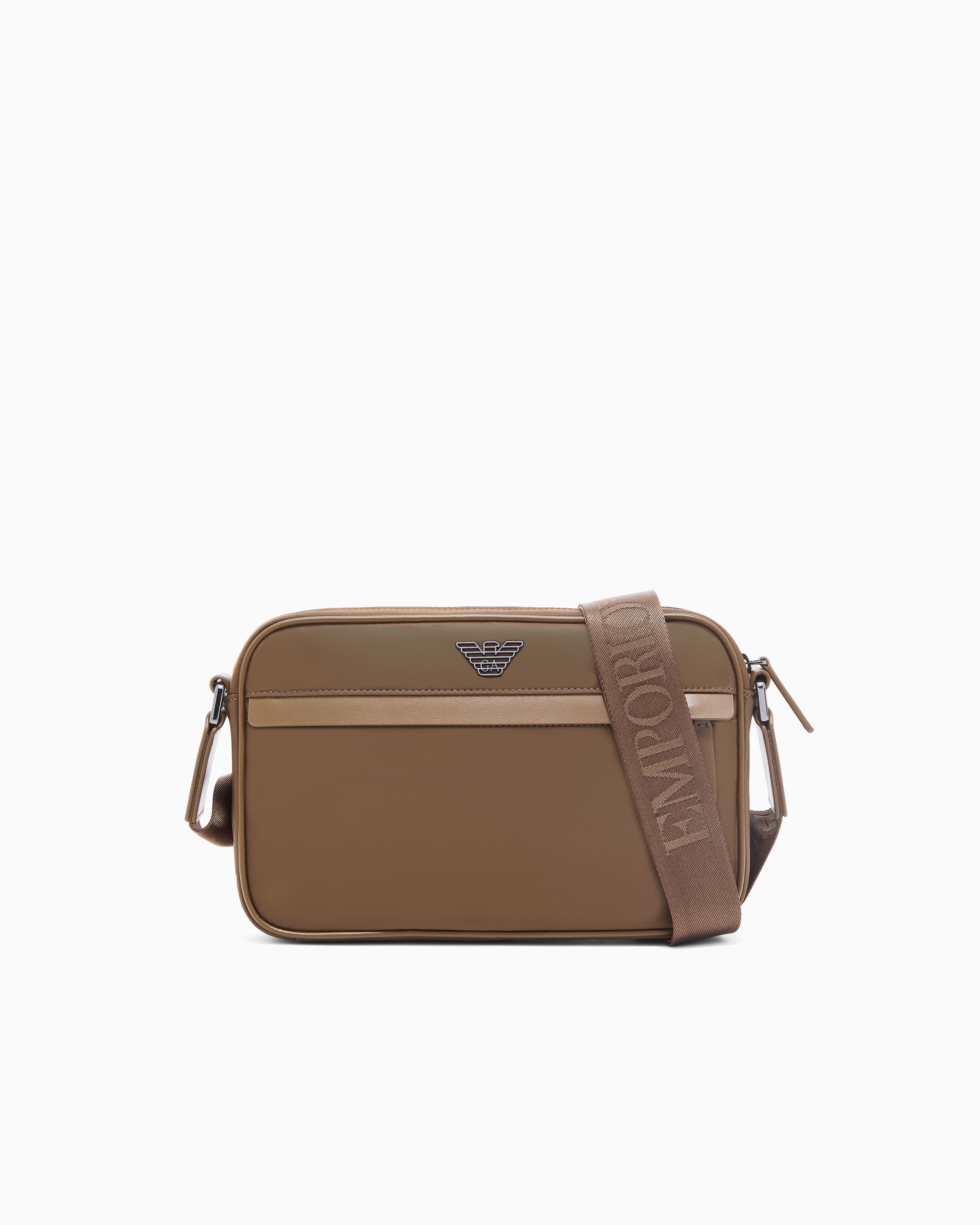 Emporio Armani Brown Asv Recycled Nylon Shoulder Bag