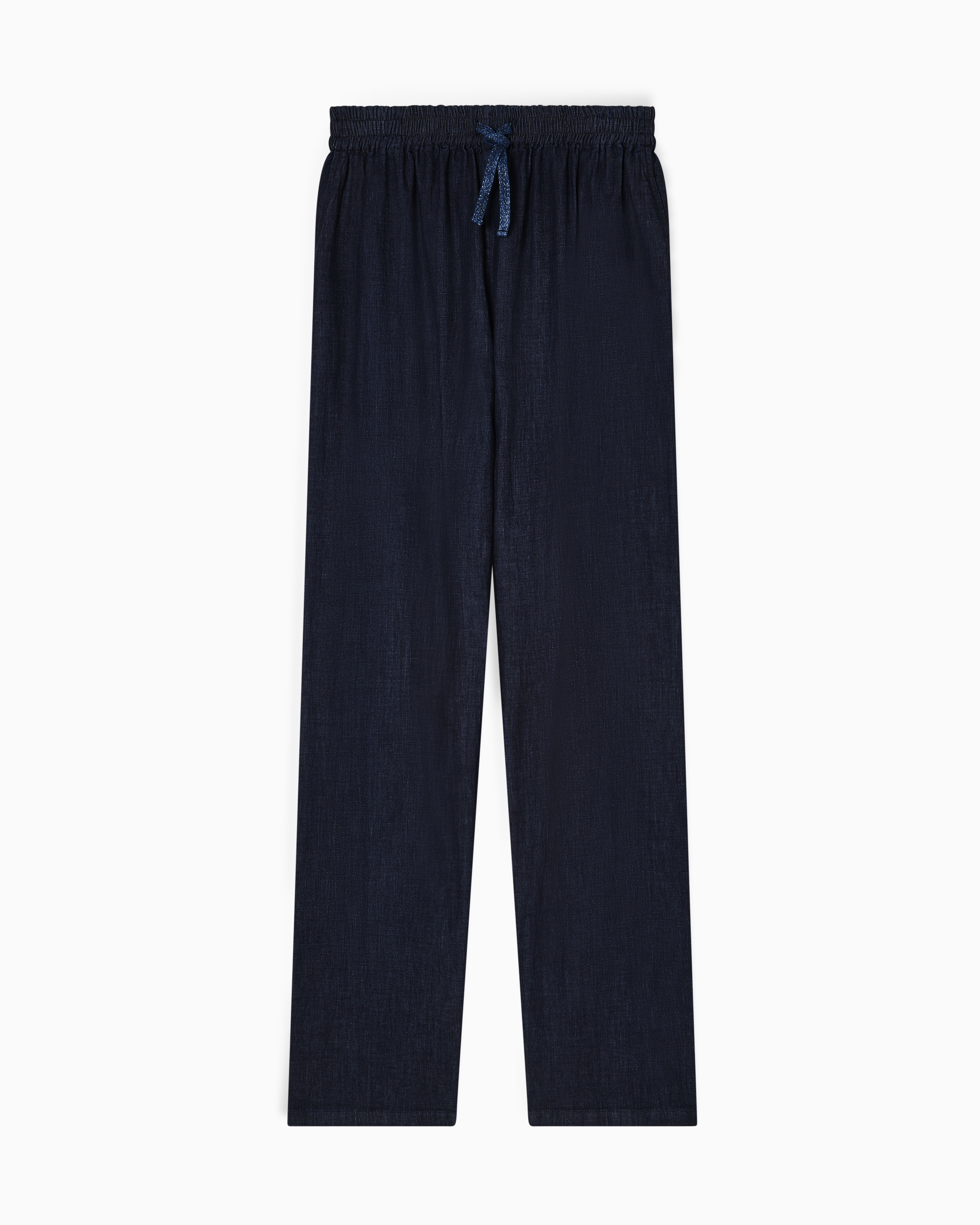 Emporio Armani Blue Lightweight Denim Drawstring Trousers