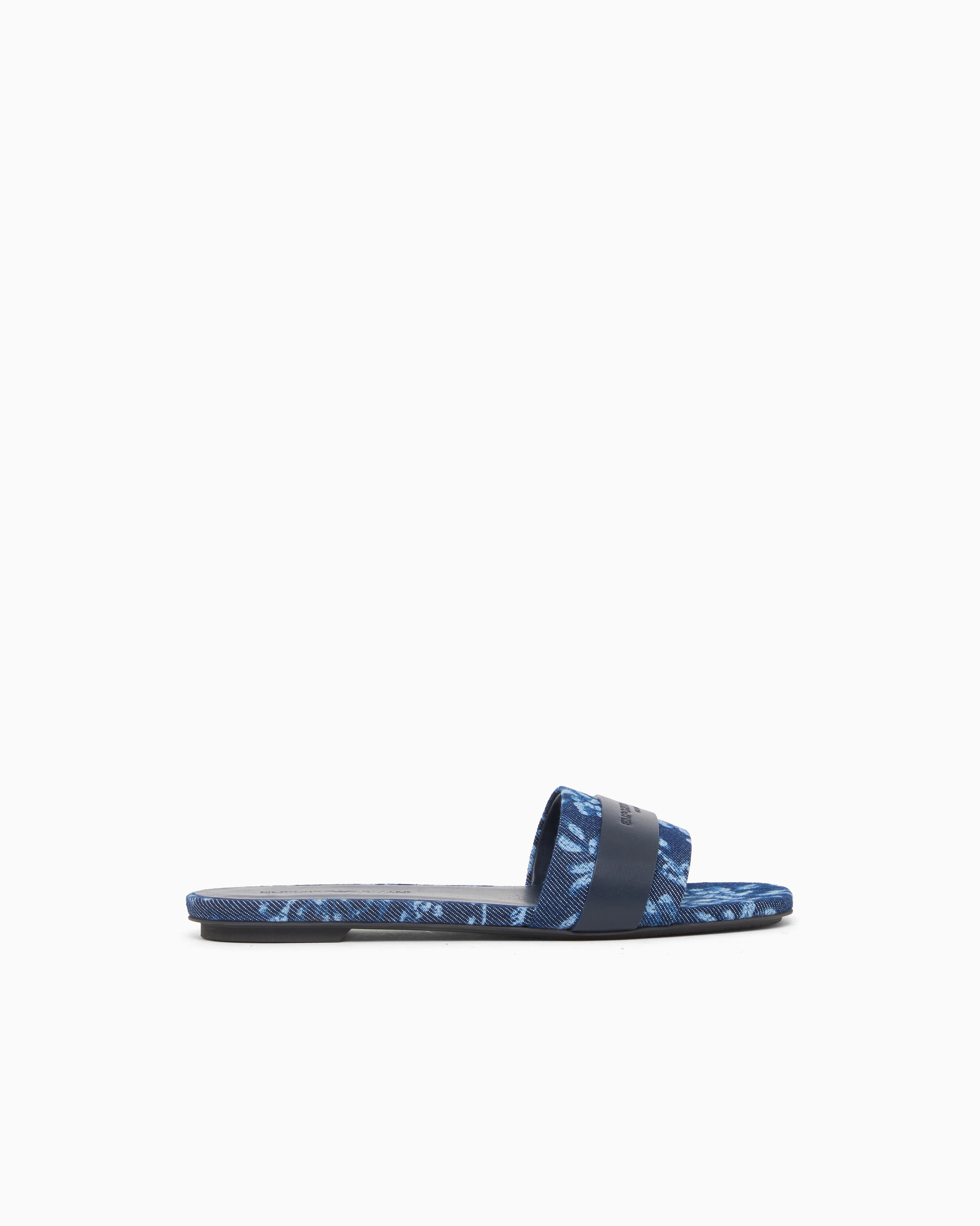 Emporio Armani Patterned Band Sandals In Bandana-Print Canvas