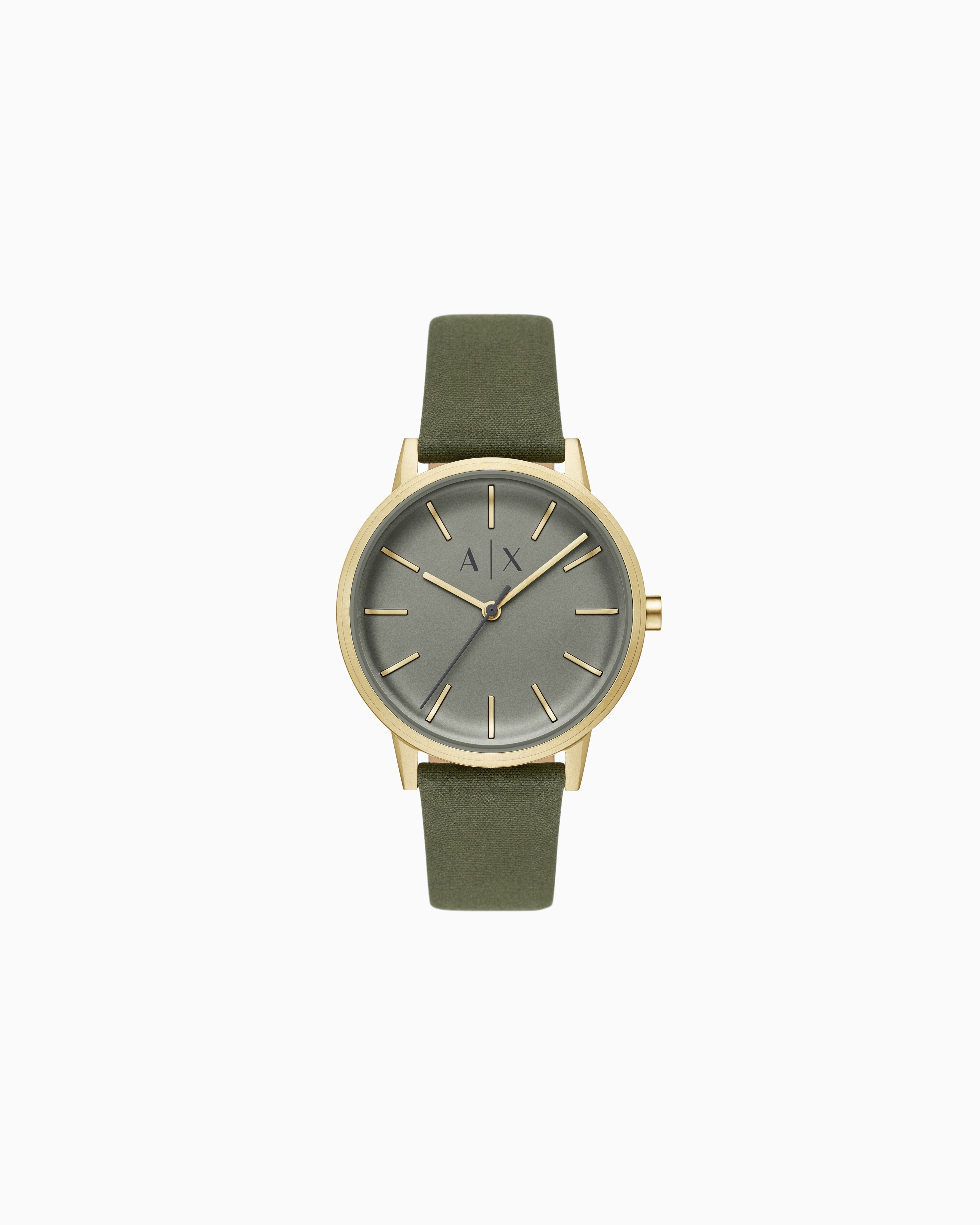 Armani Exchange -  Three-Hand Green Leather Watch, Man, Multicoloured, Size: TU