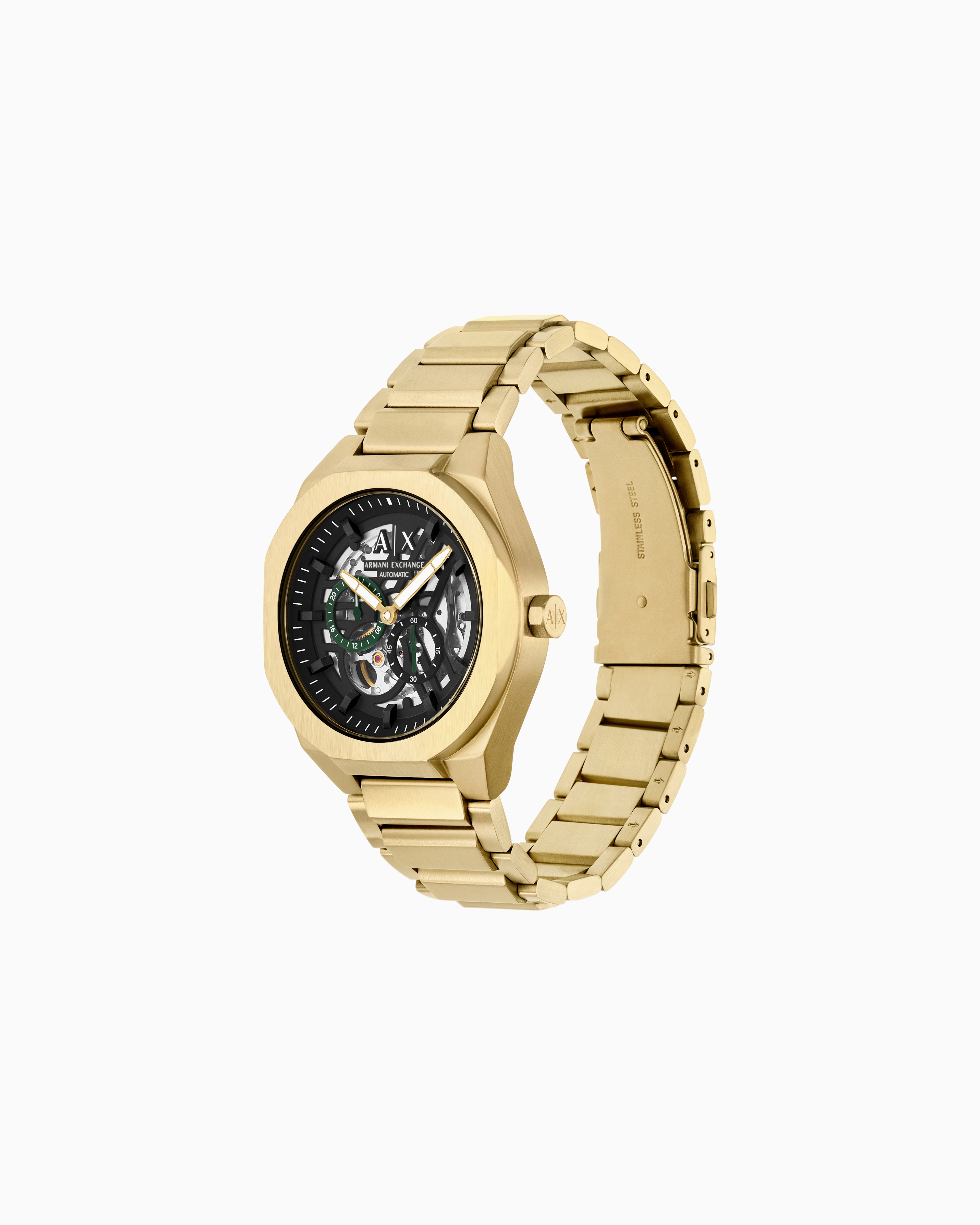 Armani Exchange Sync Automatic Gold-tone Stainless Steel Watch In Gold