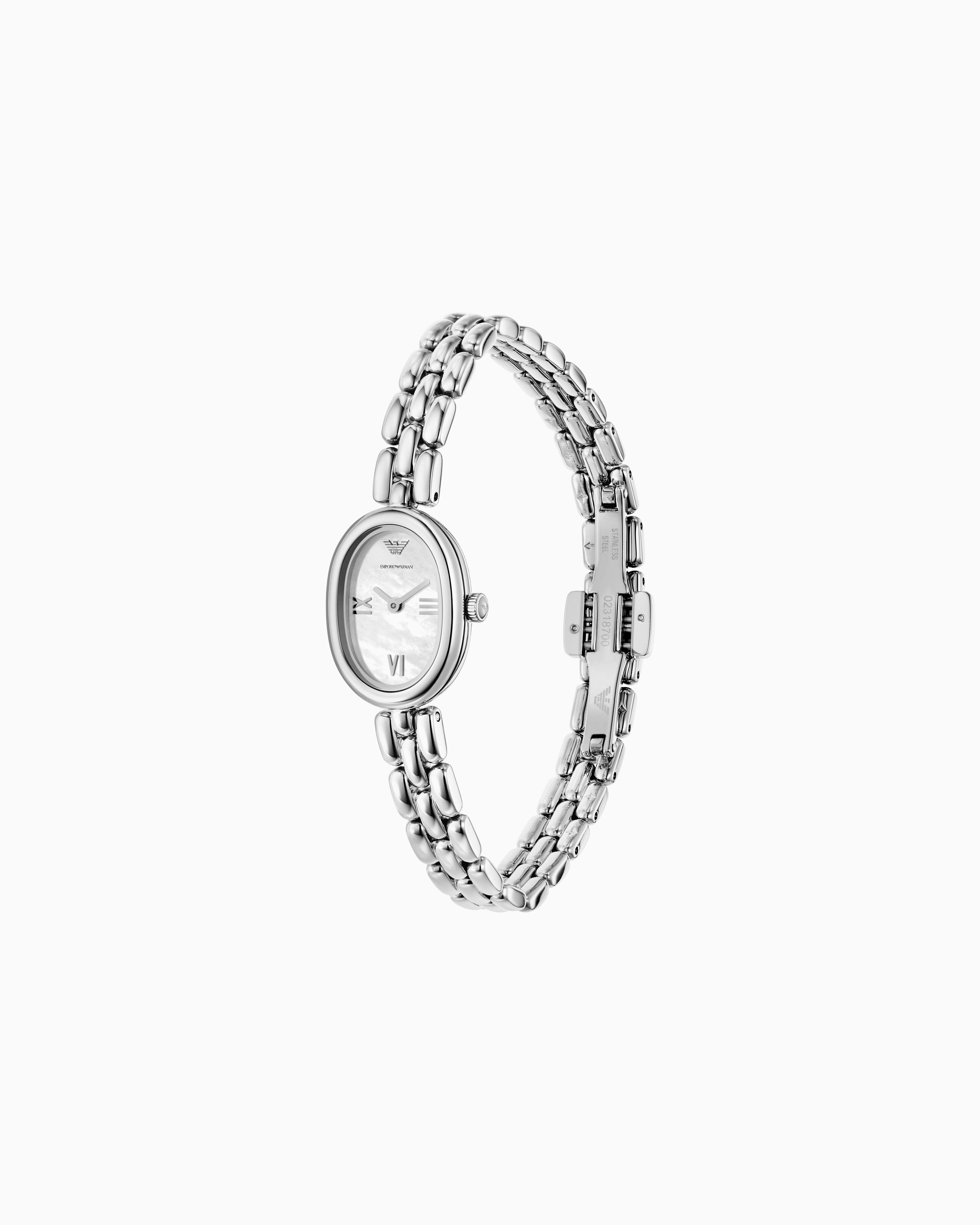 Emporio Armani Steel Strap Watches In Brown