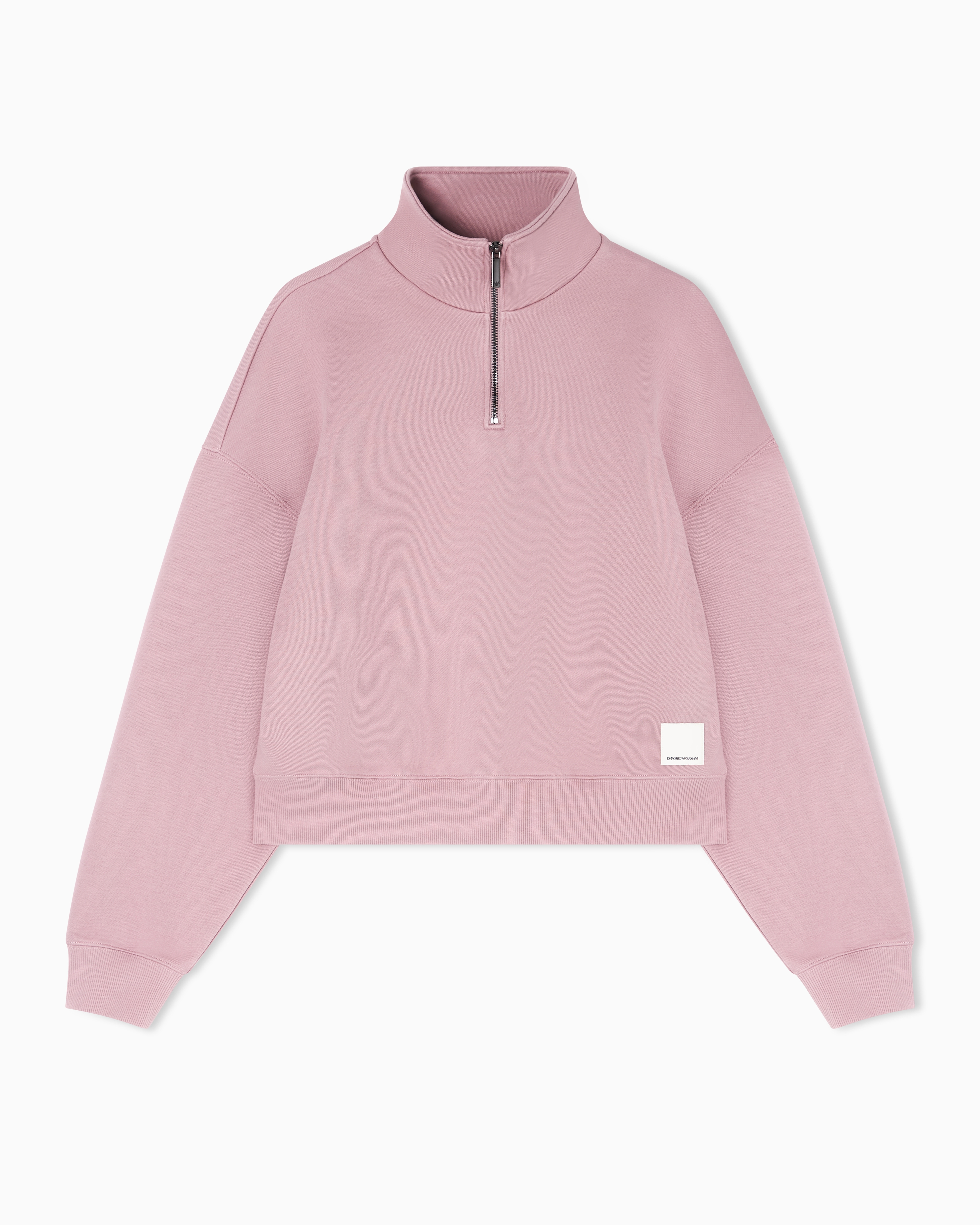 Emporio Armani Felpa Con Zip In Jersey Organico Con Ricamo Eagle Club